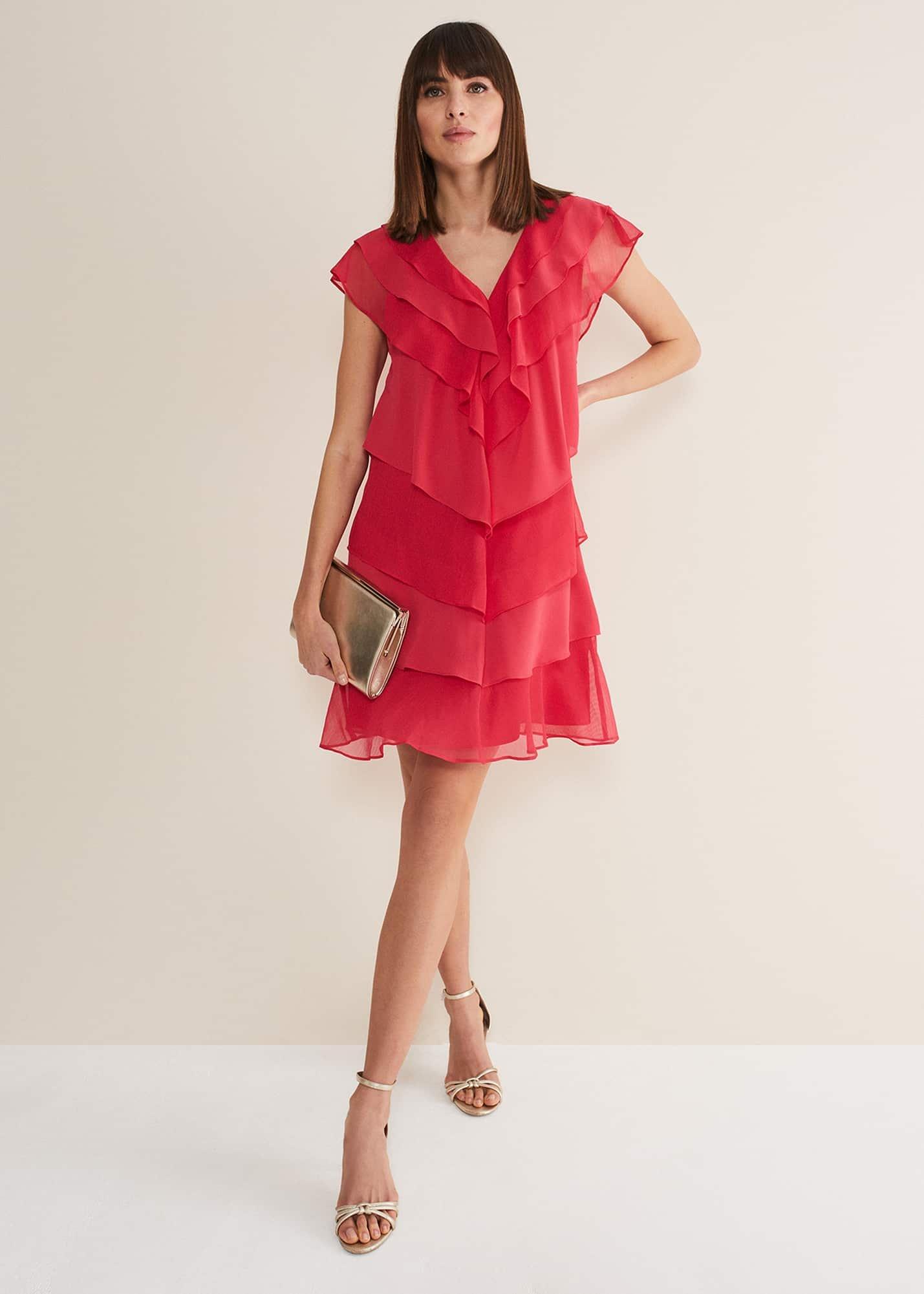 sage-v-neck-pleat-dress