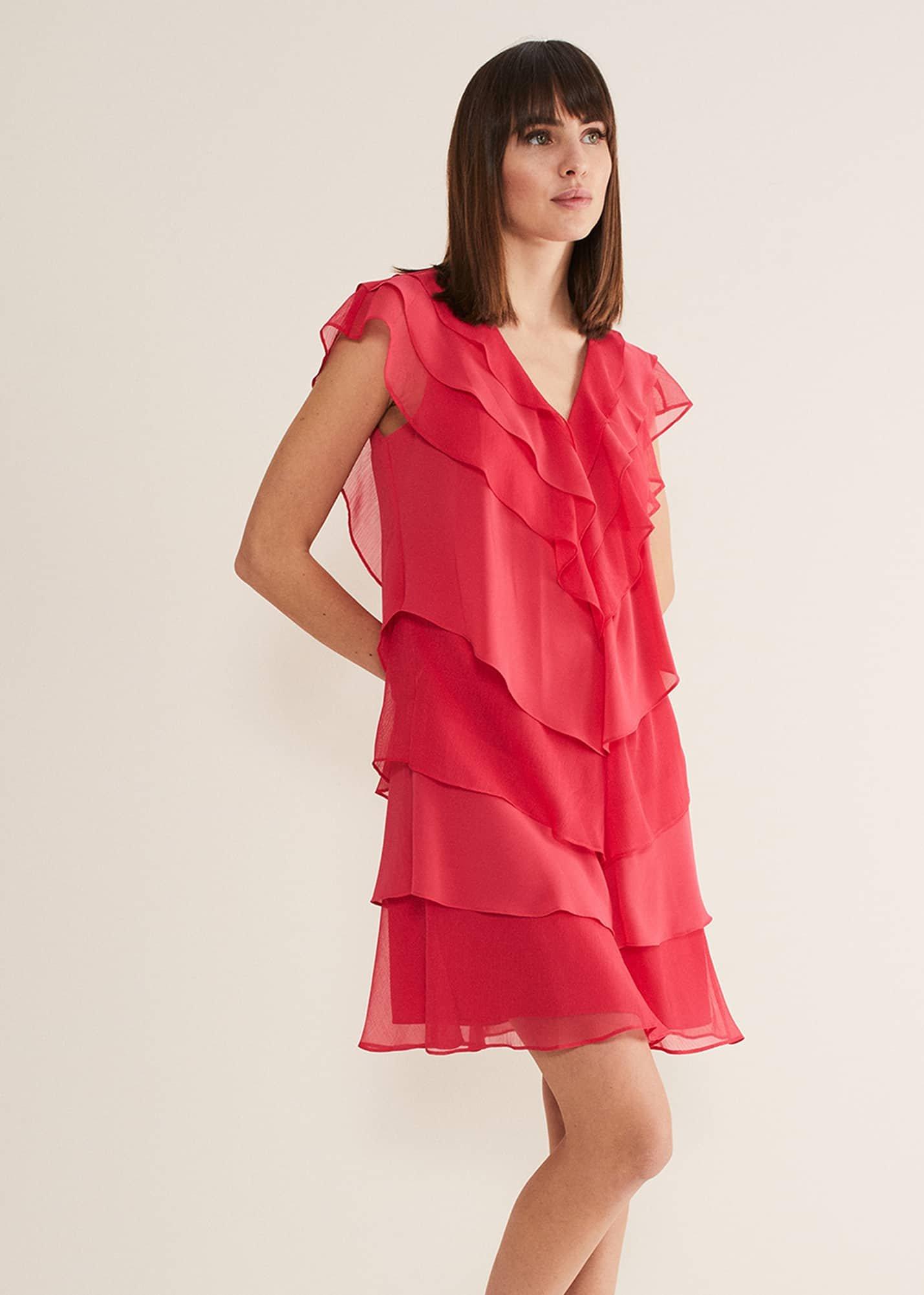 Sage Pleated Ruffle Mini Dress