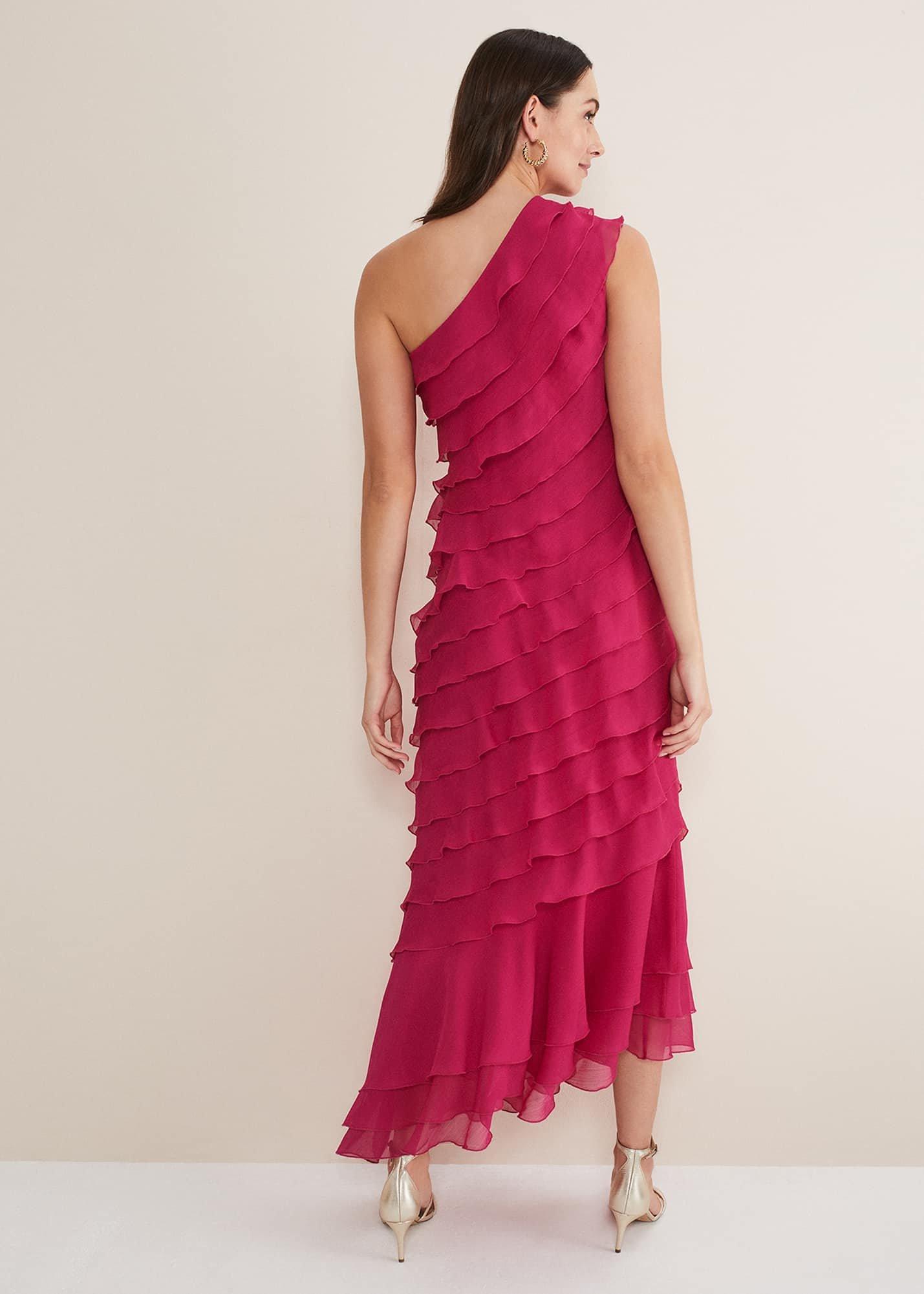 Kelsey Layered One Shoulder Maxi Dress
