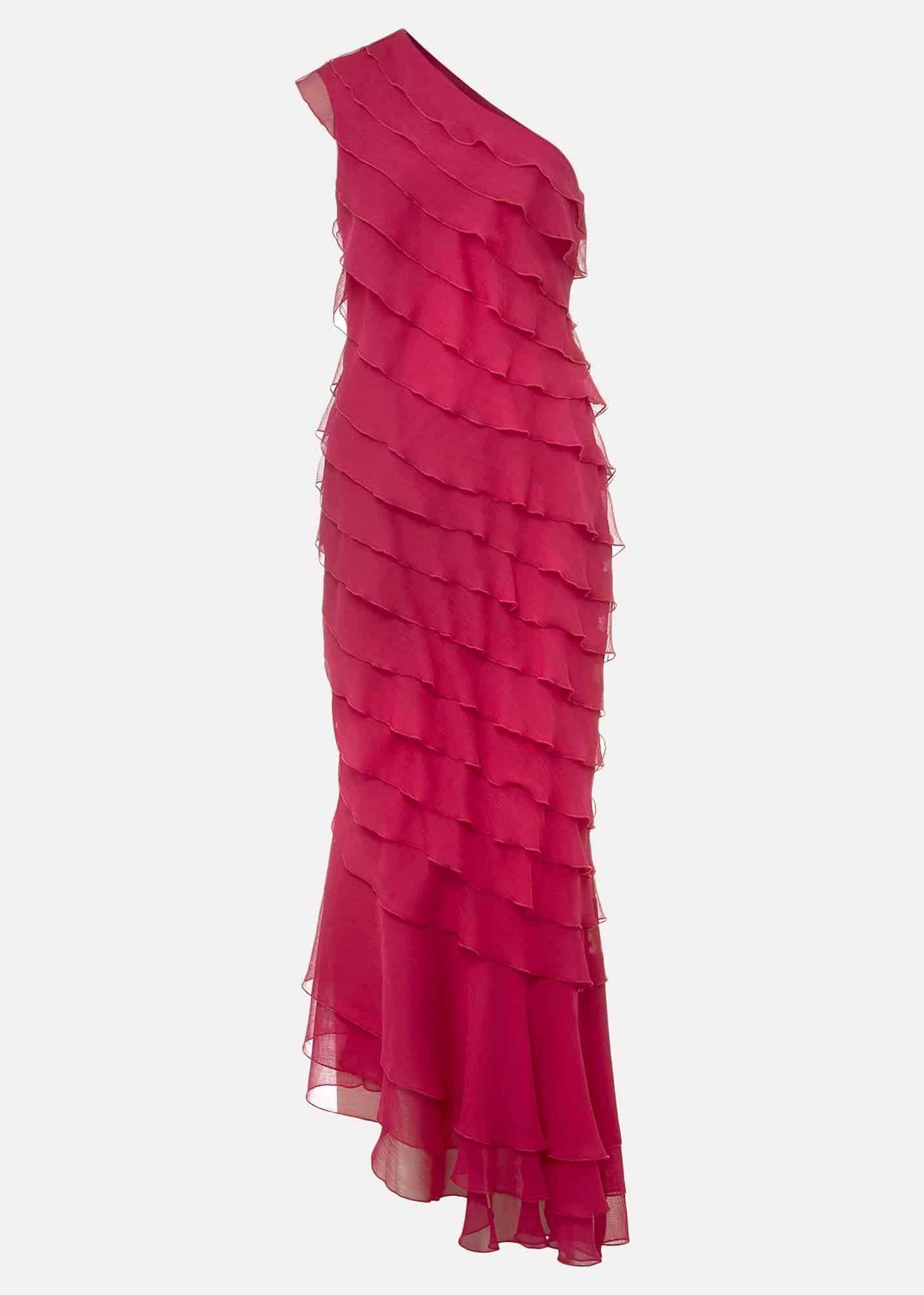 Kelsey Layered One Shoulder Maxi Dress