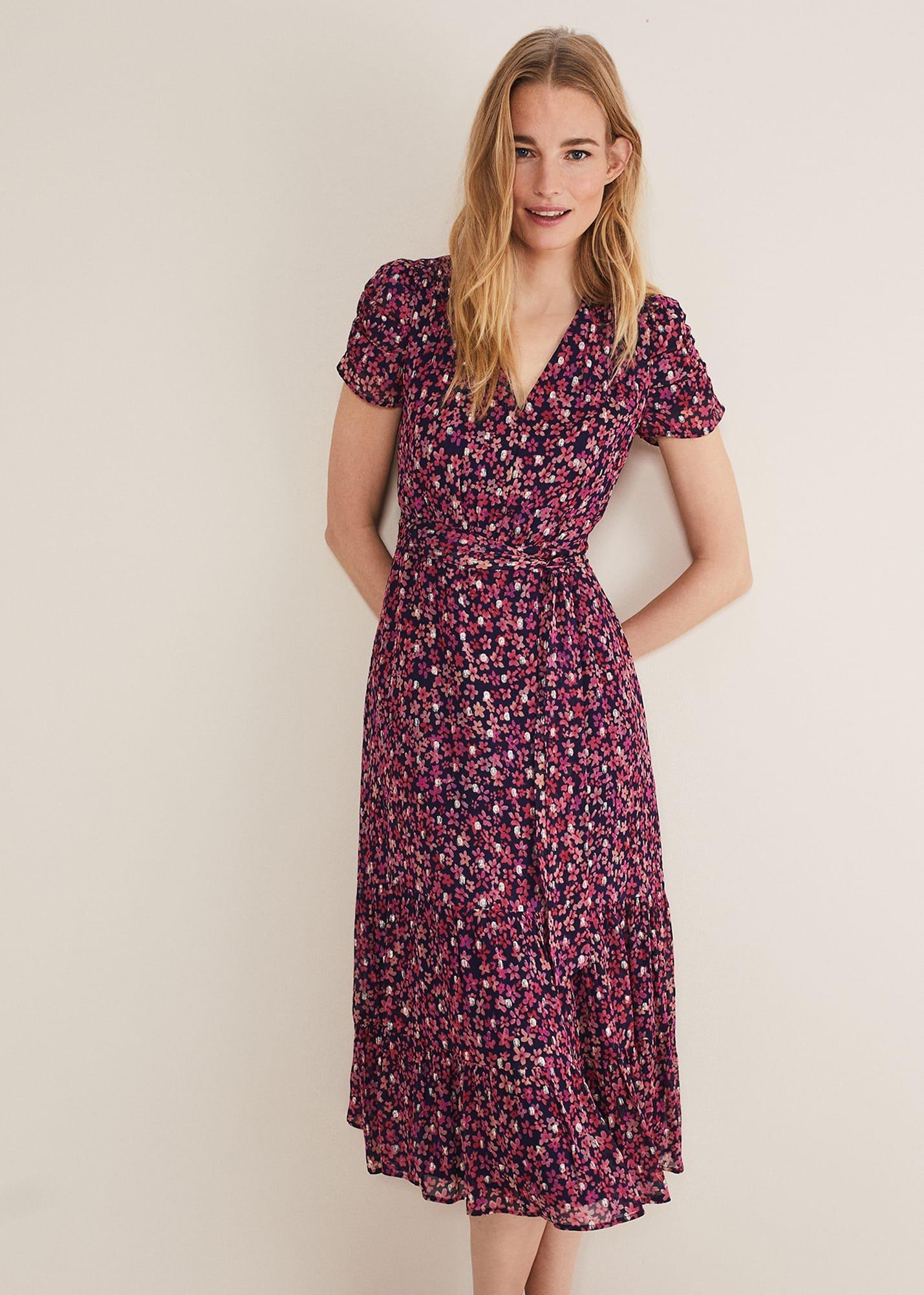 Azalea Ditsy Short Sleeve Midi Dress