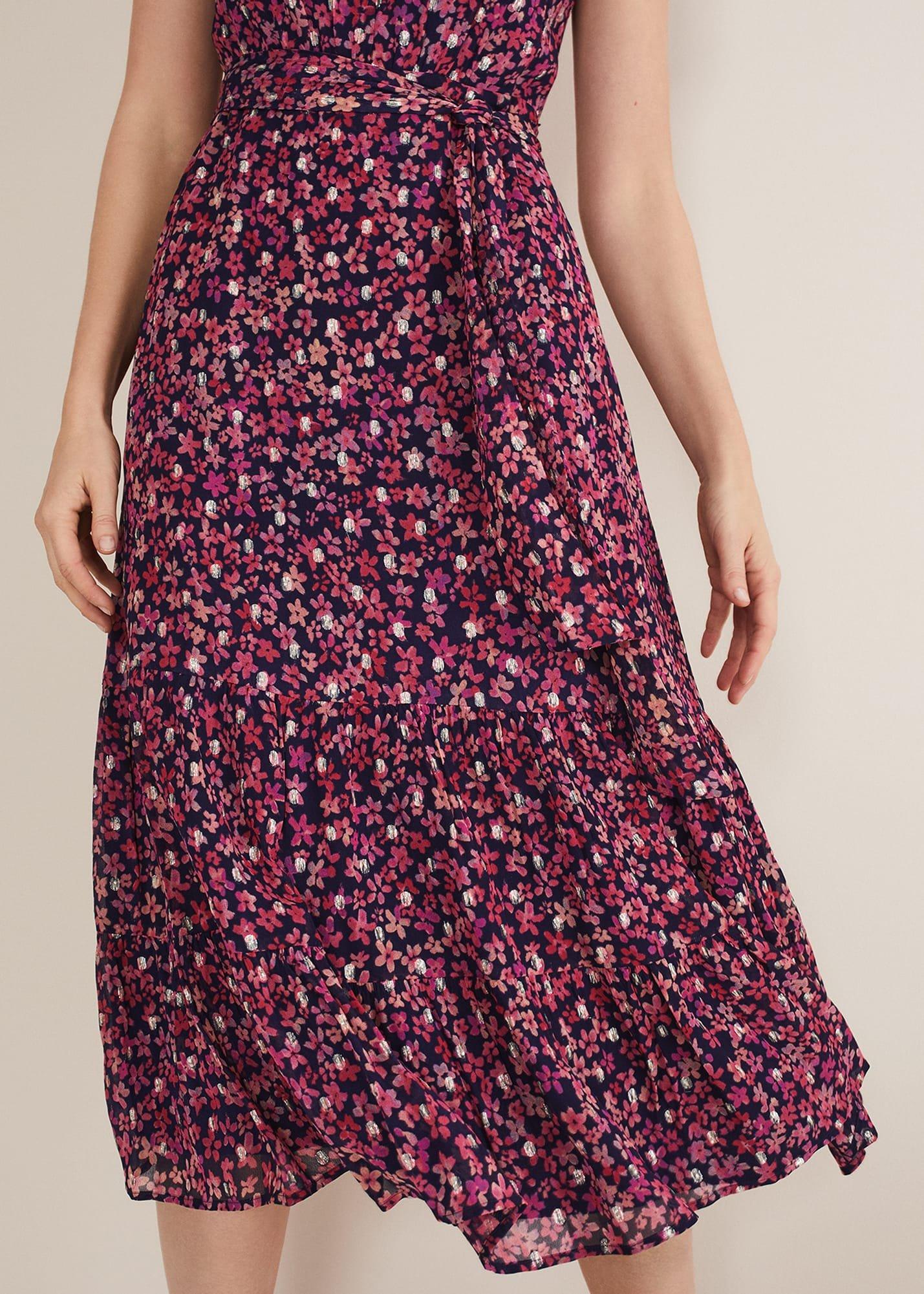 Azalea Ditsy Short Sleeve Midi Dress