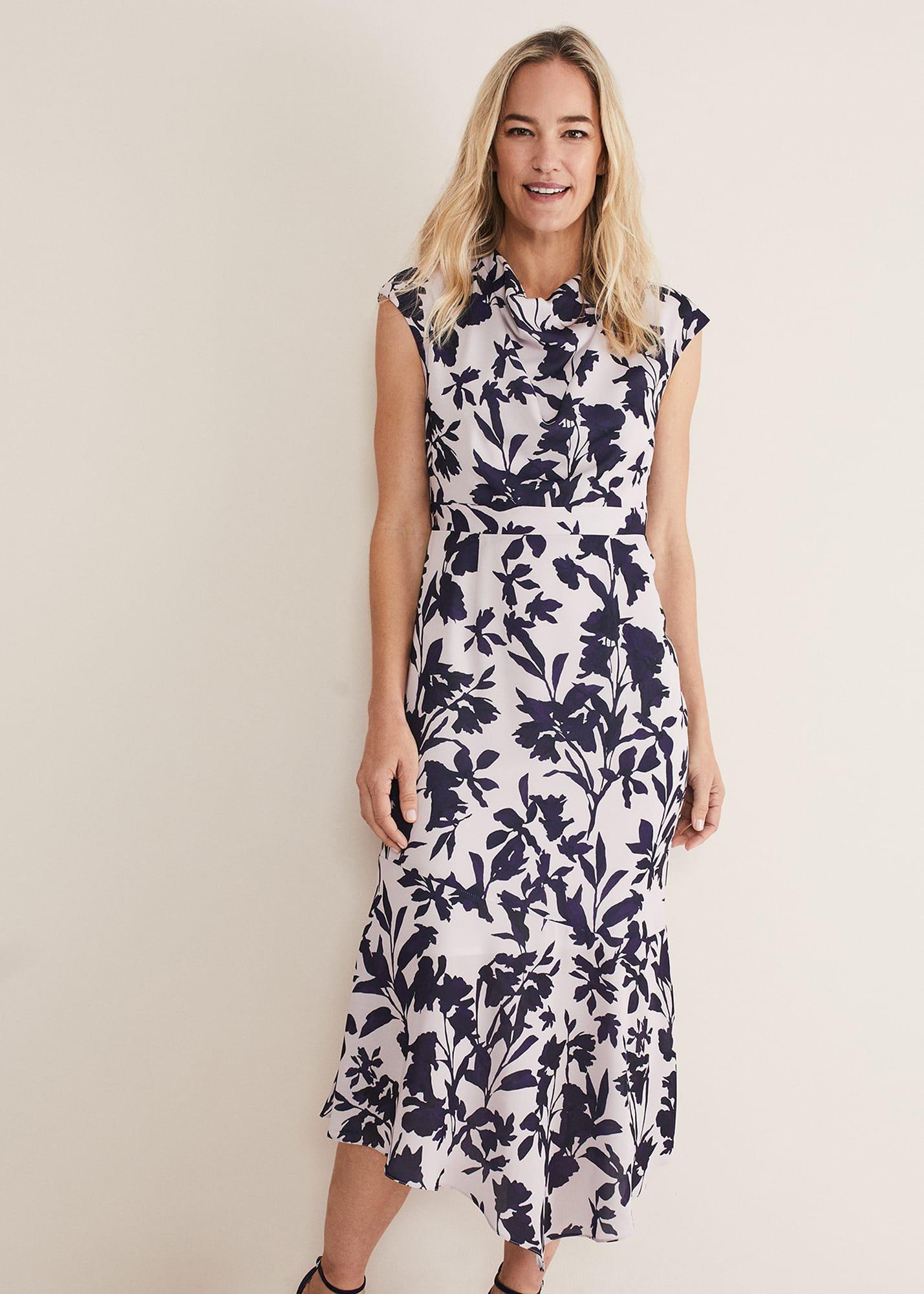 Willow Floral Cowl Neck Midi Dress