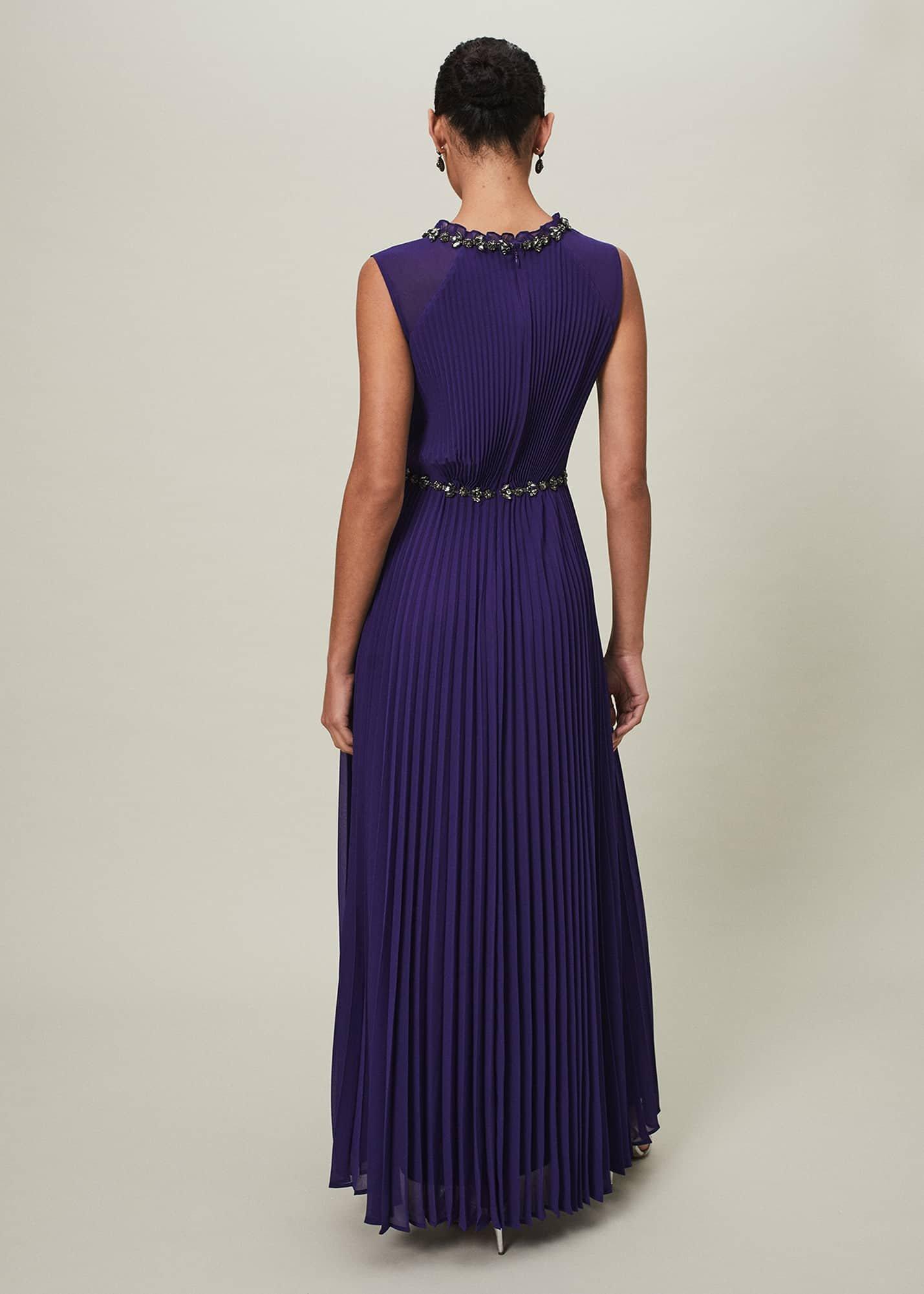 Louisa Pleat Beaded Maxi Dress