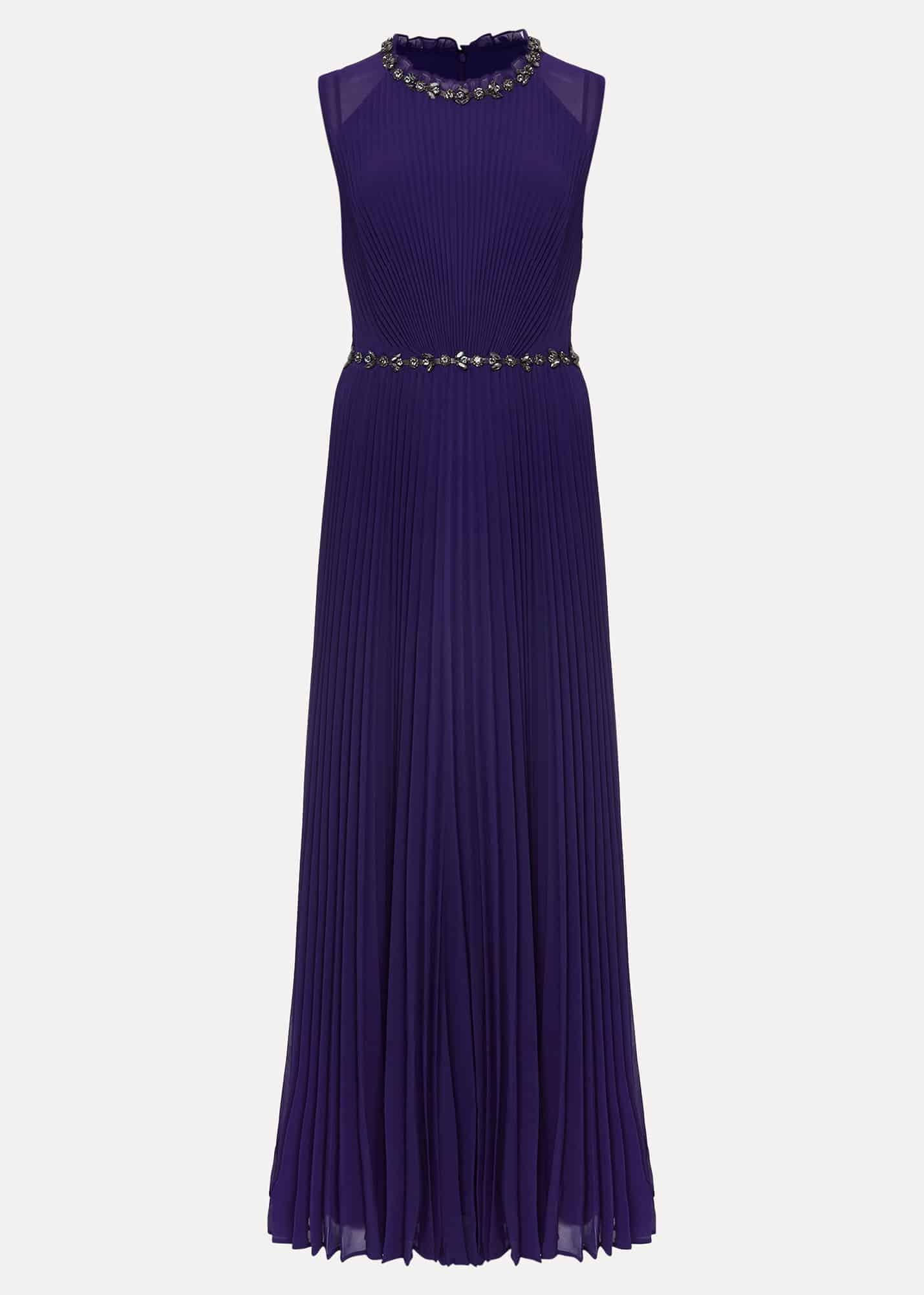 Louisa Pleat Beaded Maxi Dress