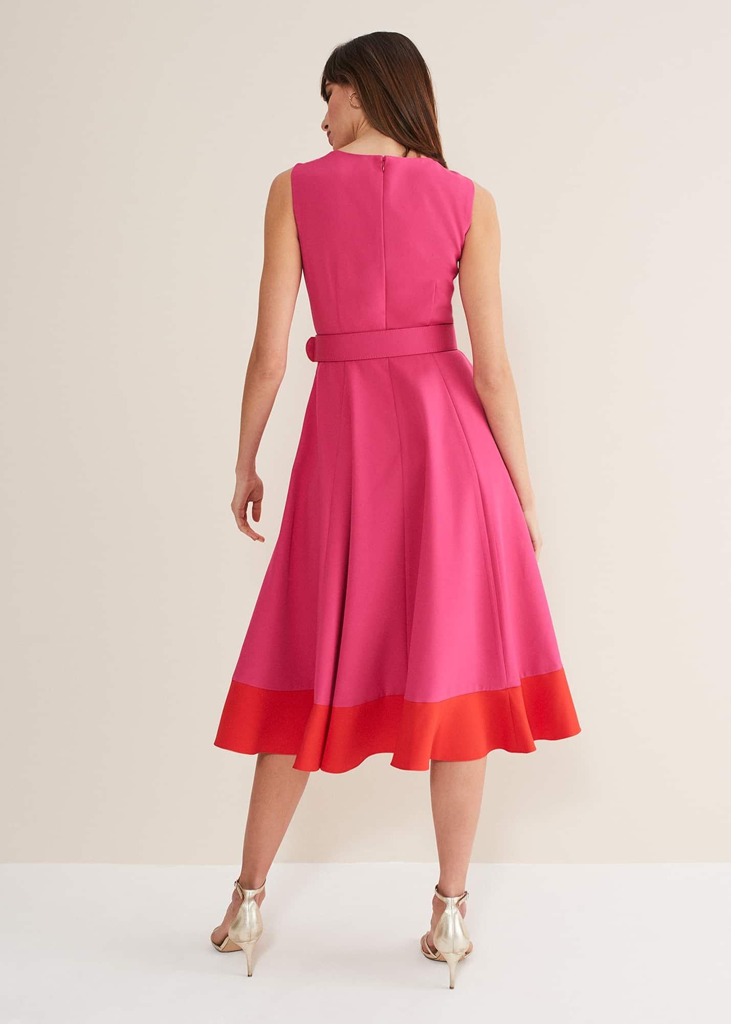 Raquel Belted Fit And Flare Dress