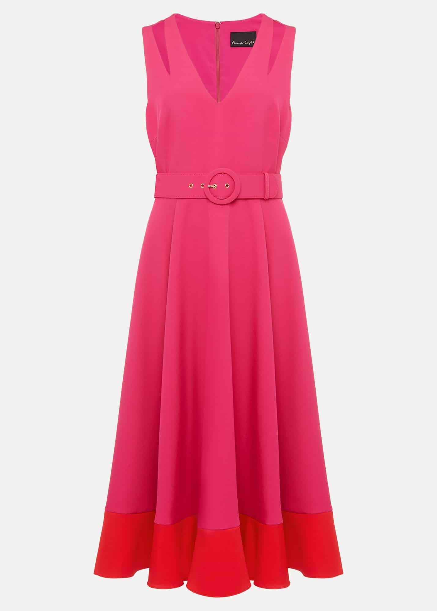 Raquel Belted Fit And Flare Dress