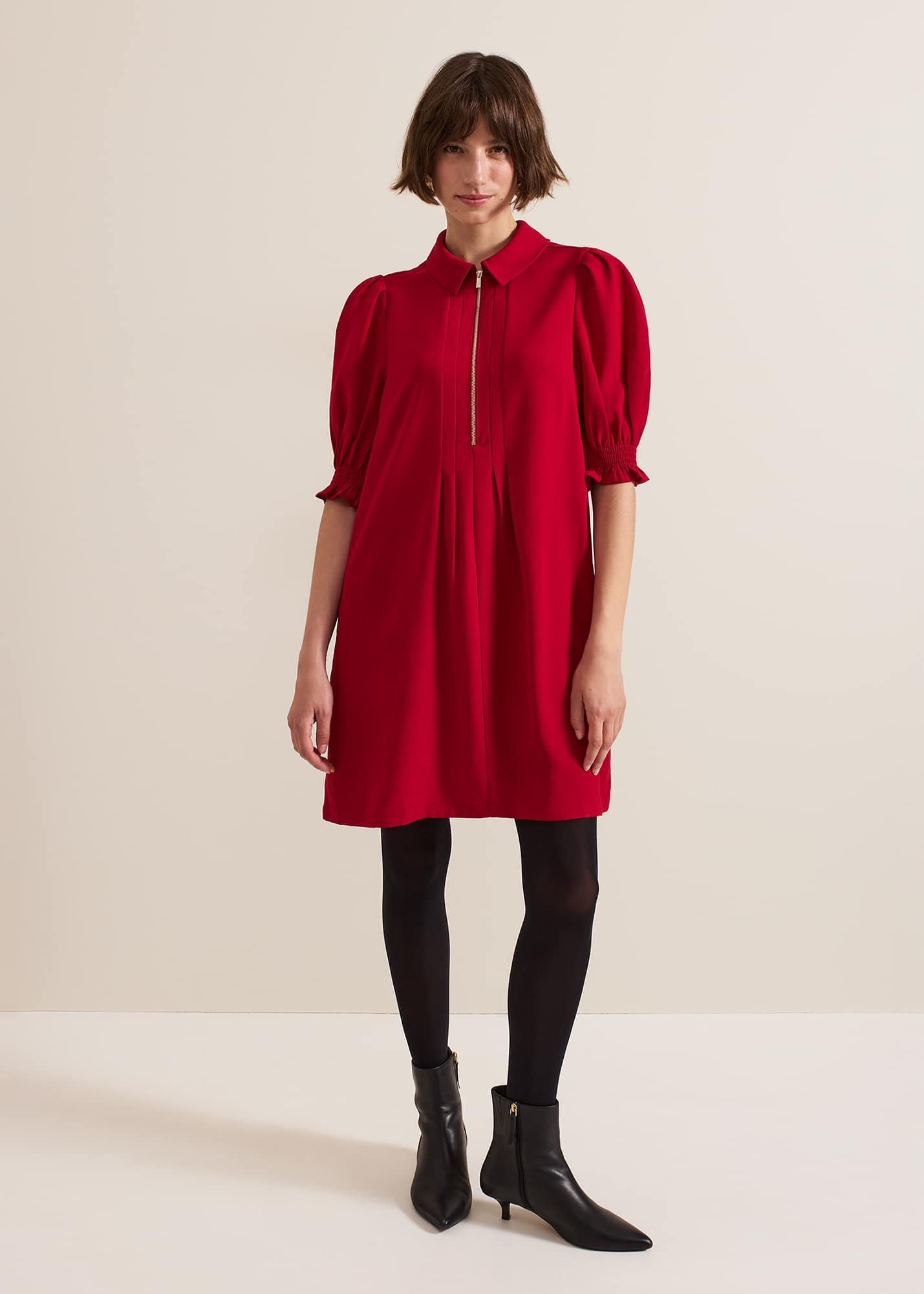 ${product-id}-Candice Navy Zip Mini Dress-Red-${view-type}