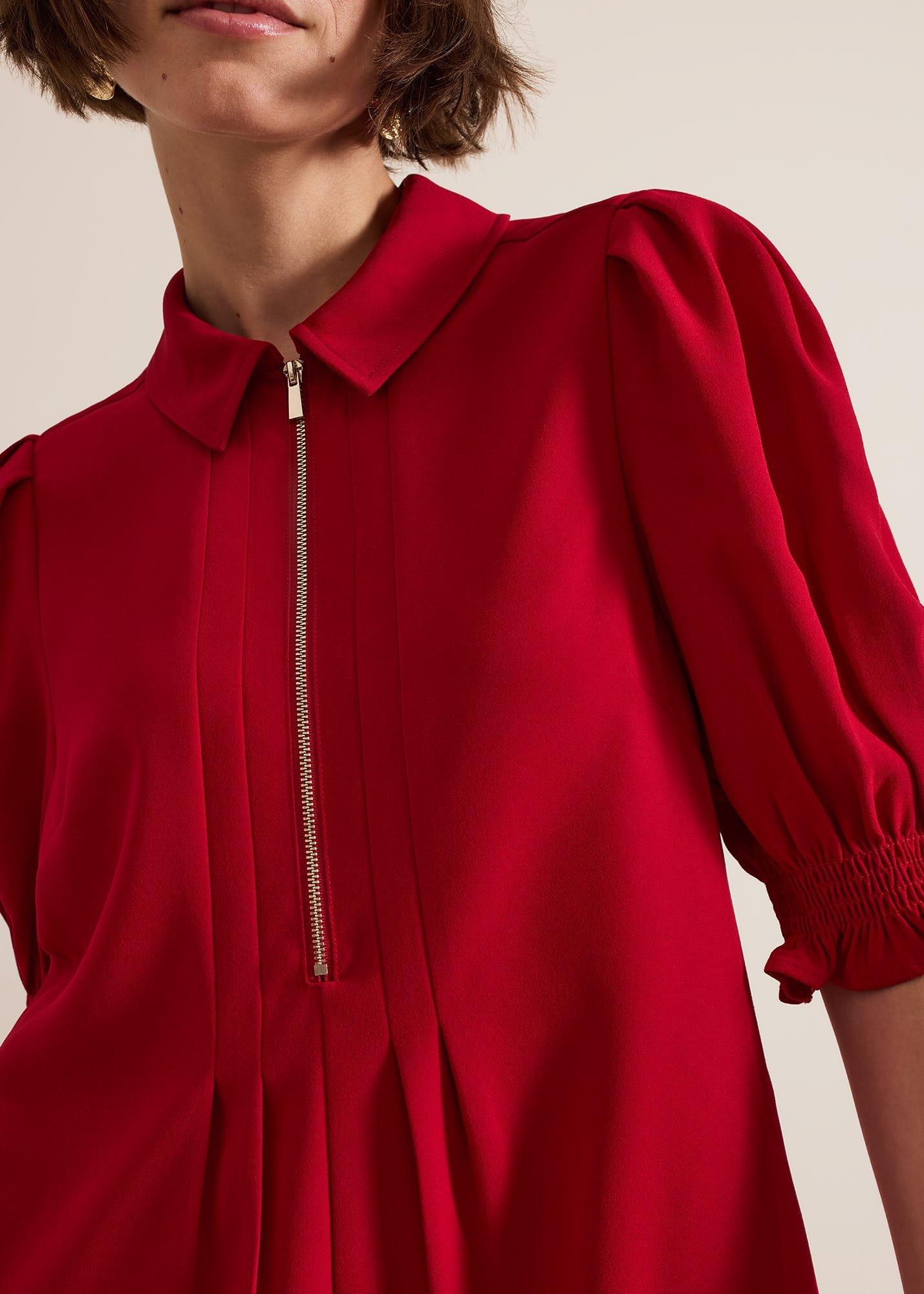 ${product-id}-Candice Navy Zip Mini Dress-Red-${view-type}