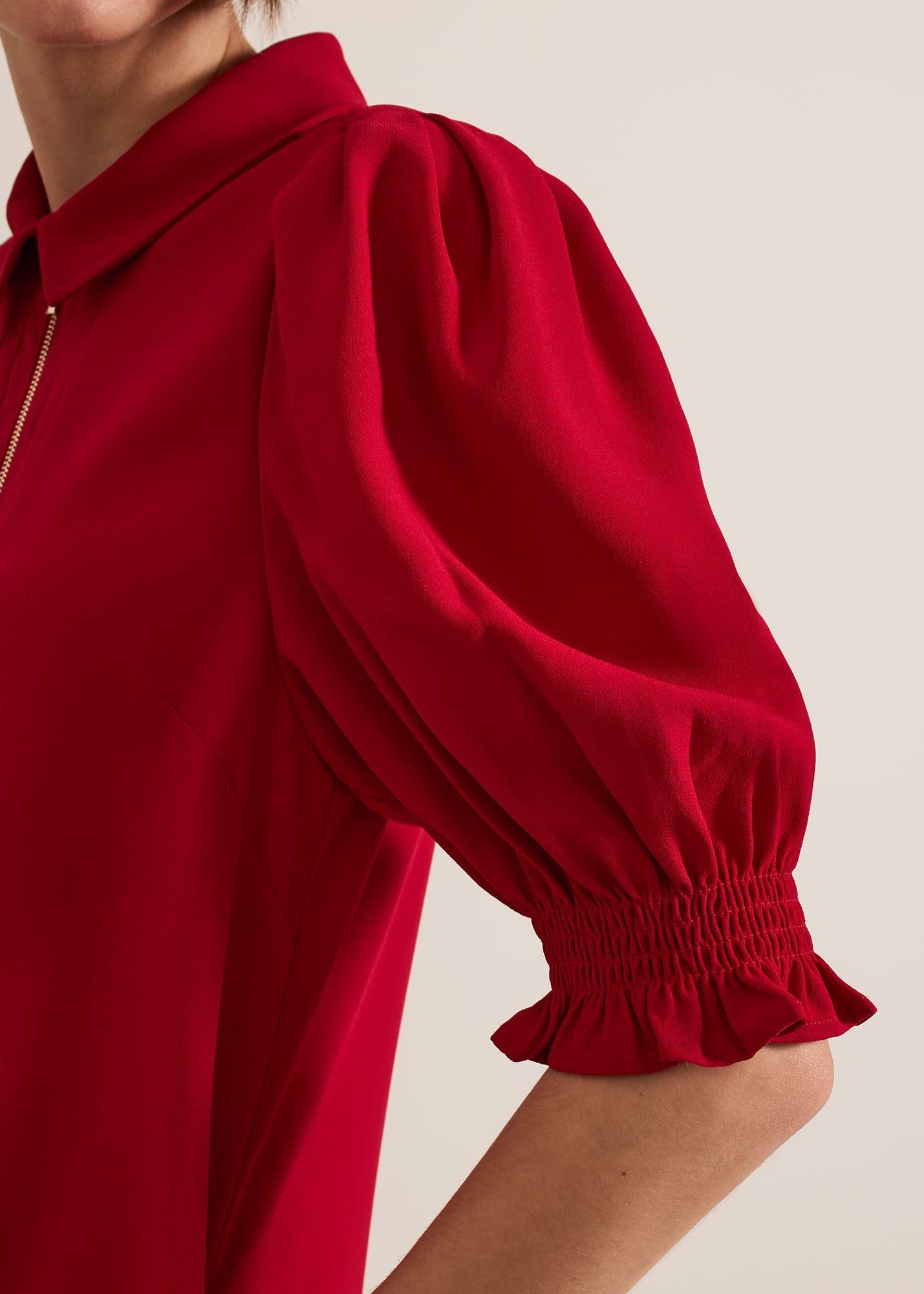 ${product-id}-Candice Navy Zip Mini Dress-Red-${view-type}