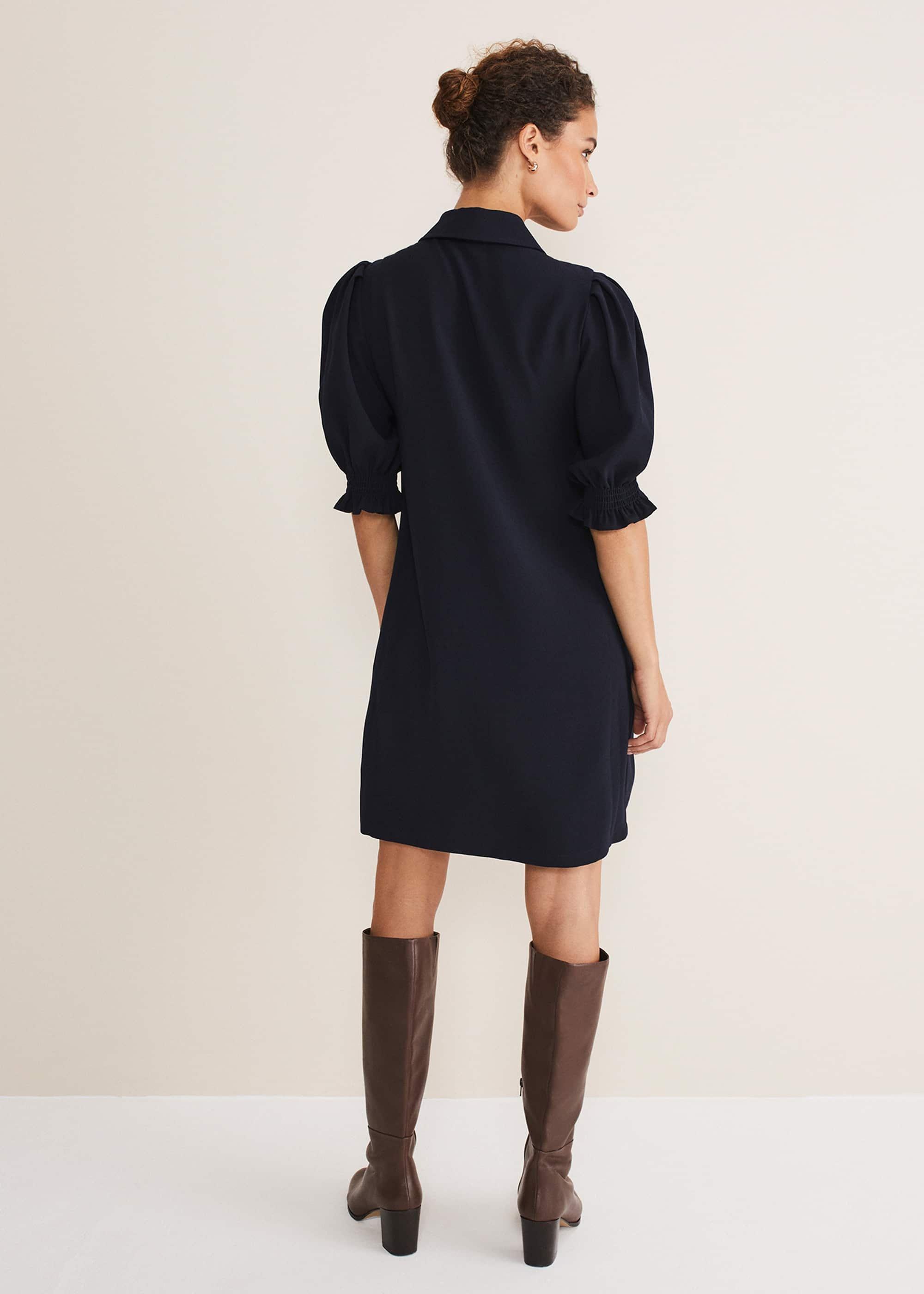 Candice Minikleid in Marineblau mit Rei&szlig;verschluss
