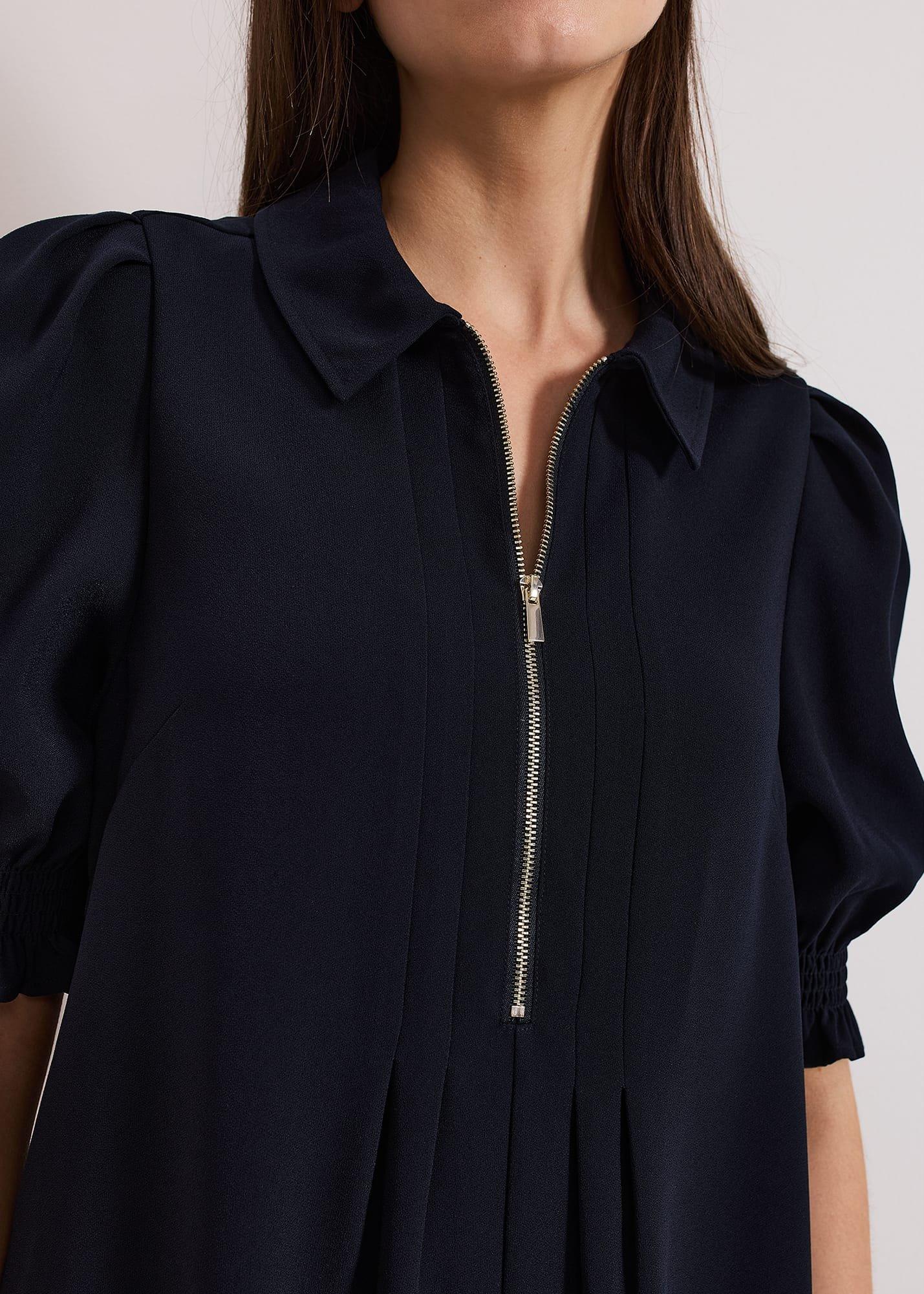 Candice Navy Zip Mini Dress
