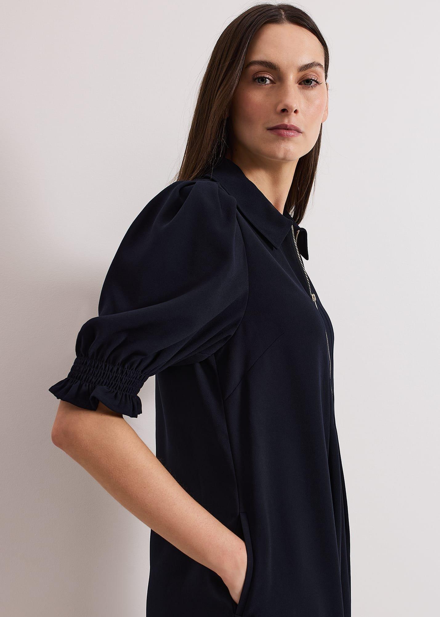 Candice Navy Zip Mini Dress