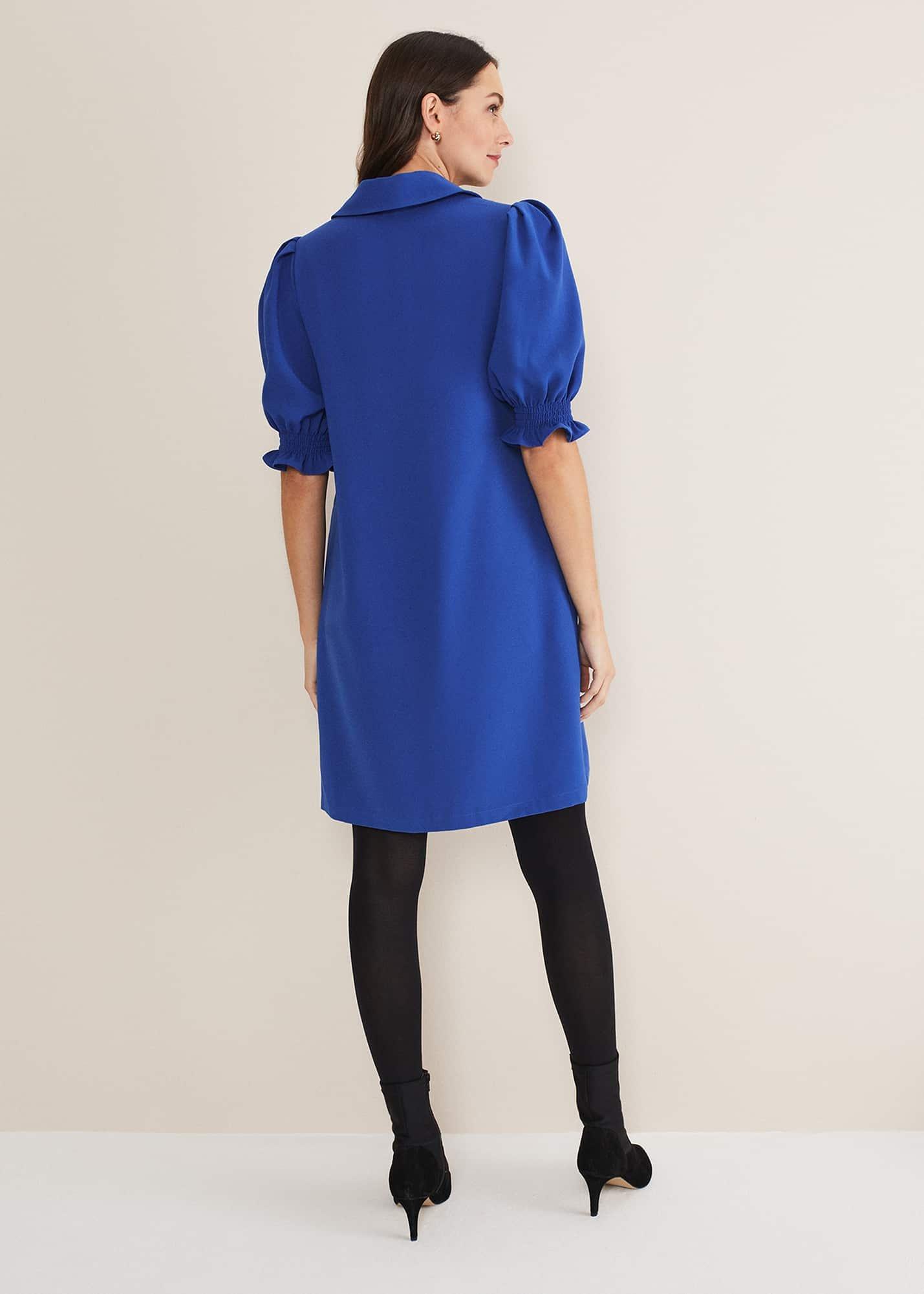 Candice Blue Zip Mini Dress