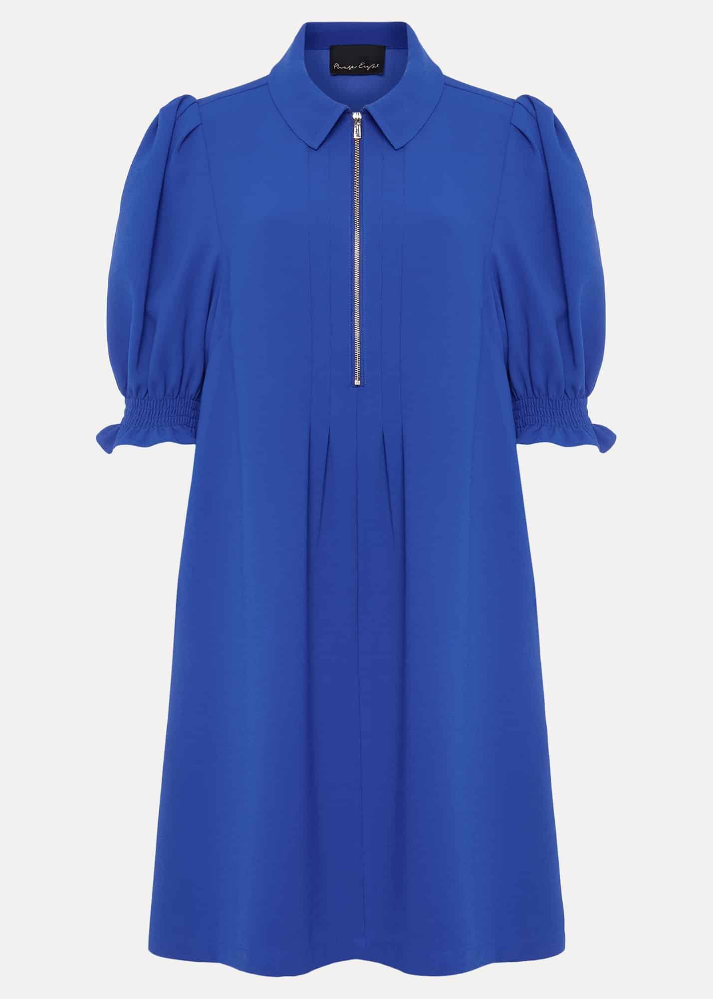 Candice Blue Zip Mini Dress