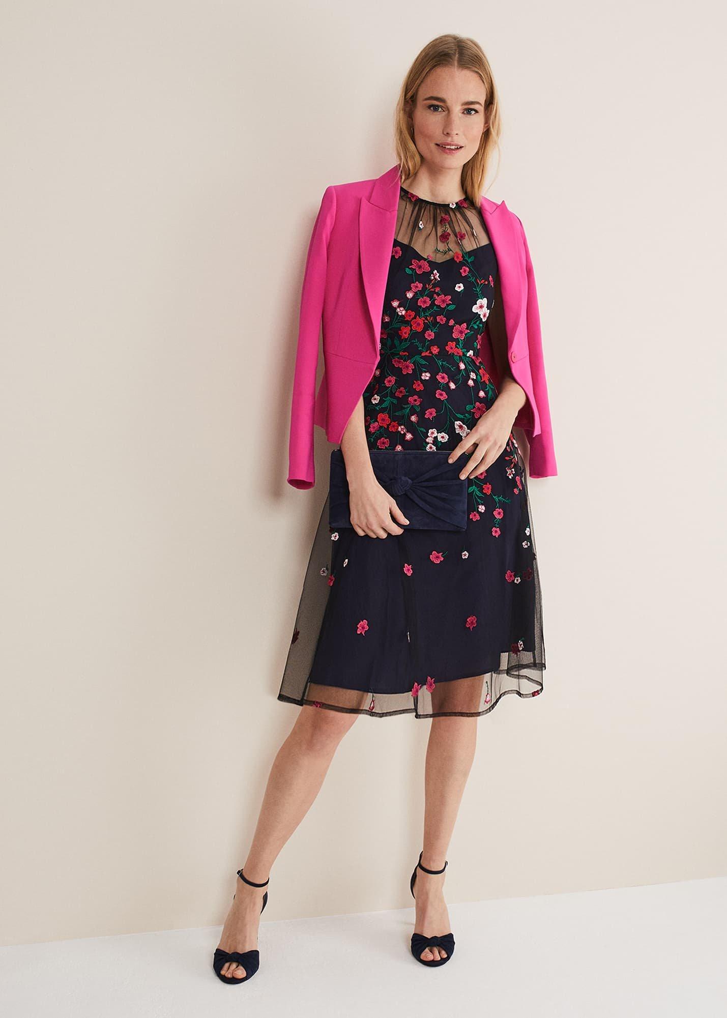 Sloane Mesh Ditsy Floral Dress