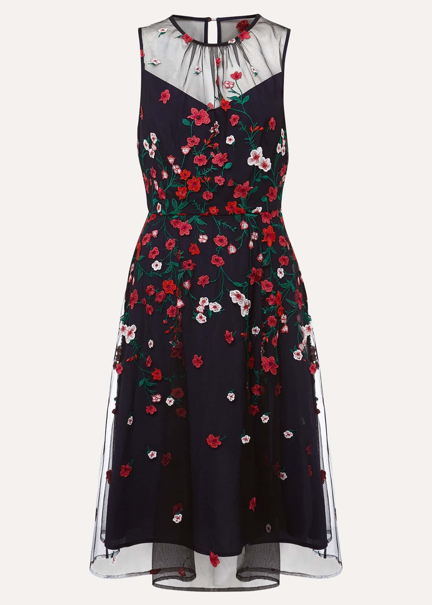 Sloane Mesh Ditsy Floral Dress