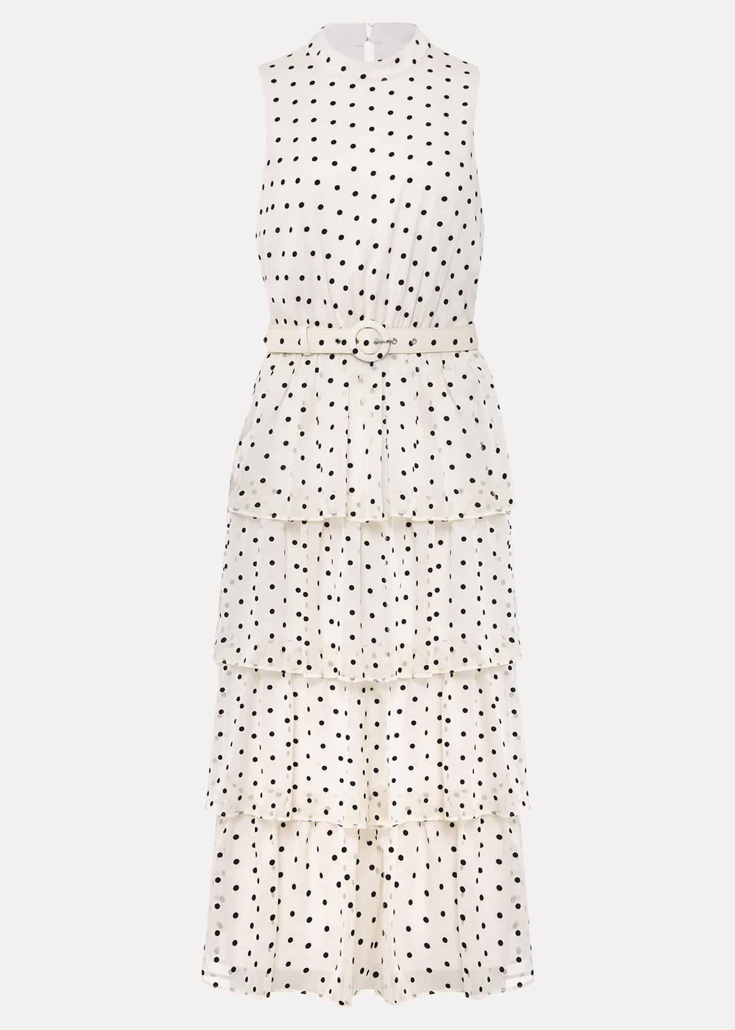 Rita Polka Dot Ruffle Midi Dress