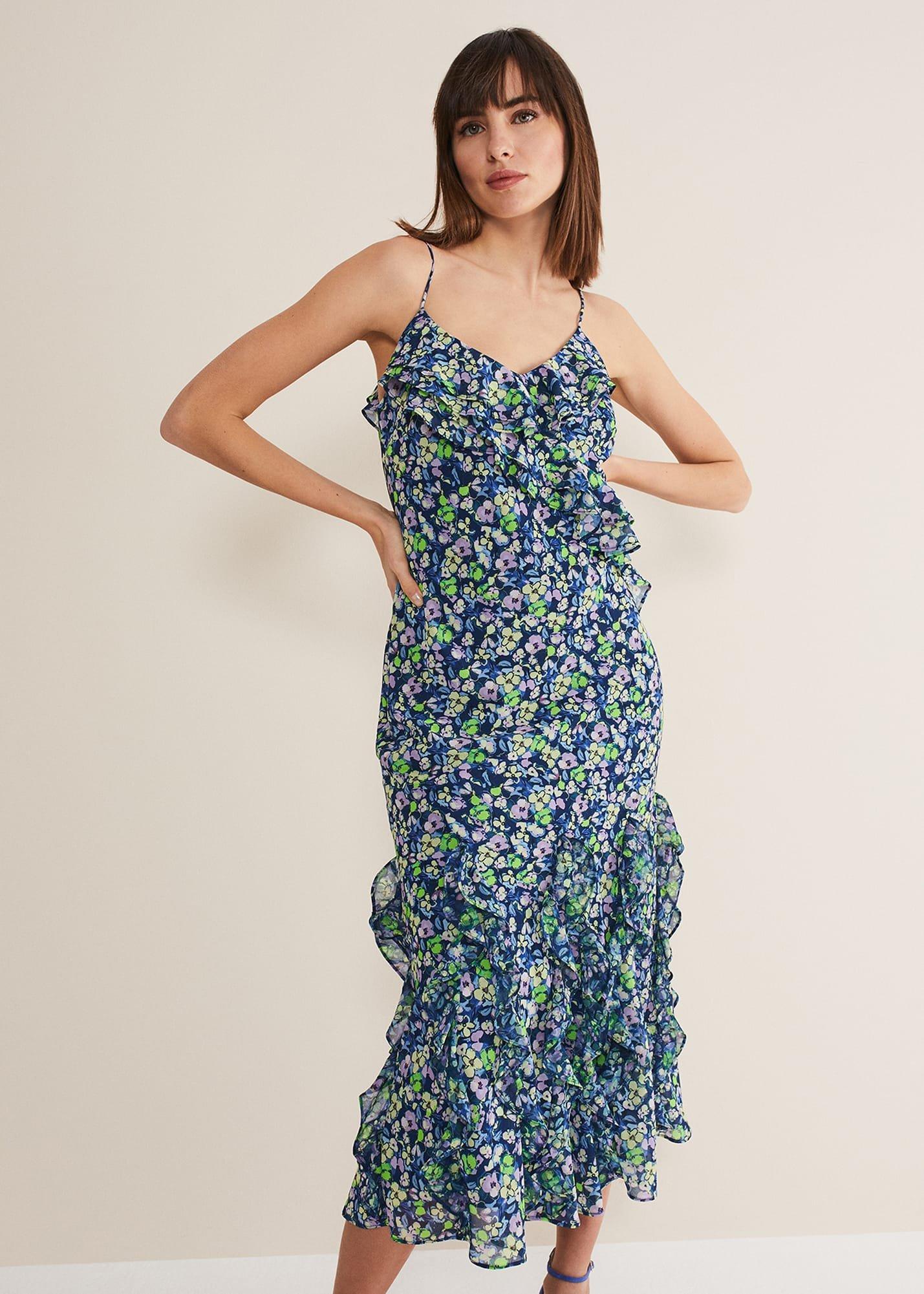 Catira Floral Ruffle Midaxi Dress
