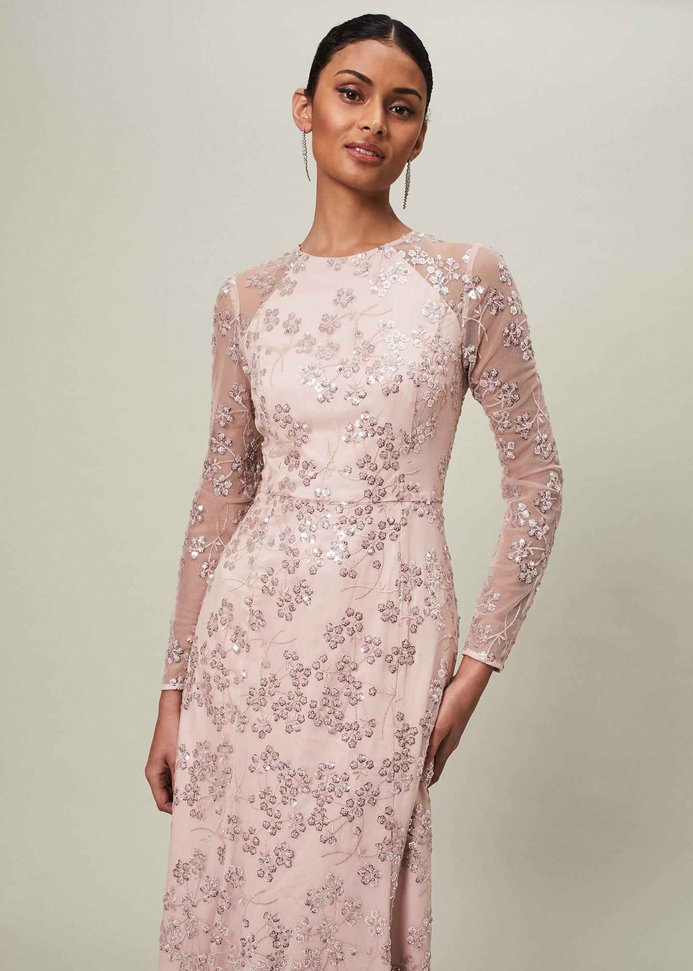 Natalya Sequin Floral Maxi Dress