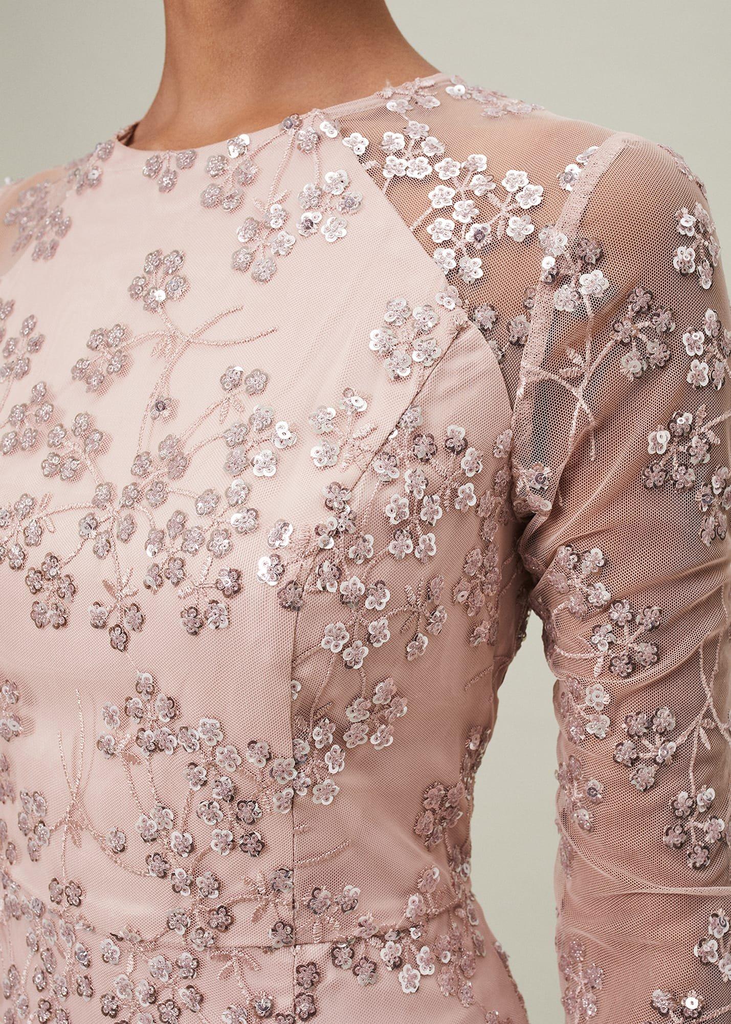 Natalya Sequin Floral Maxi Dress