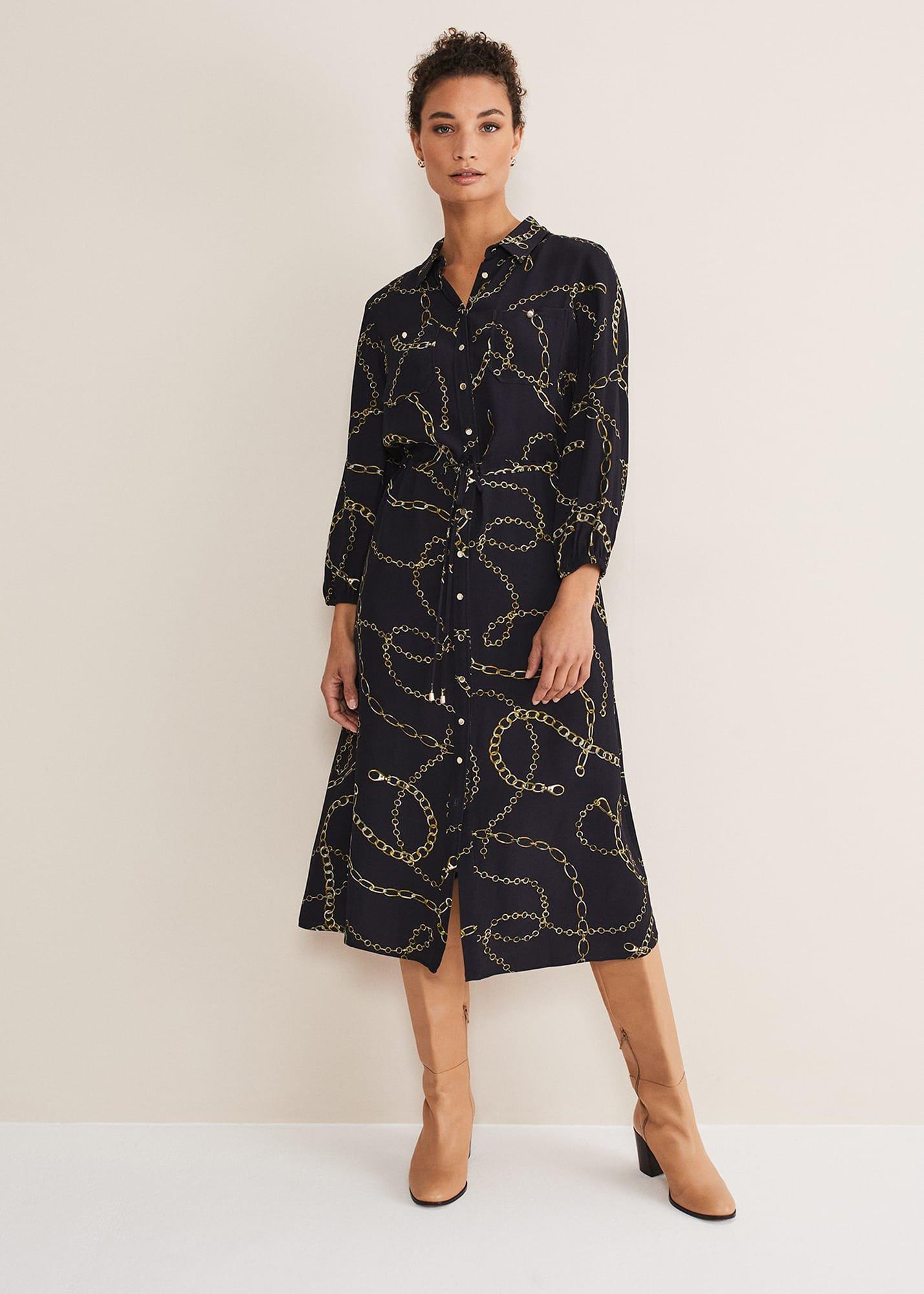 tana-chain-print-midi-shirt-dress
