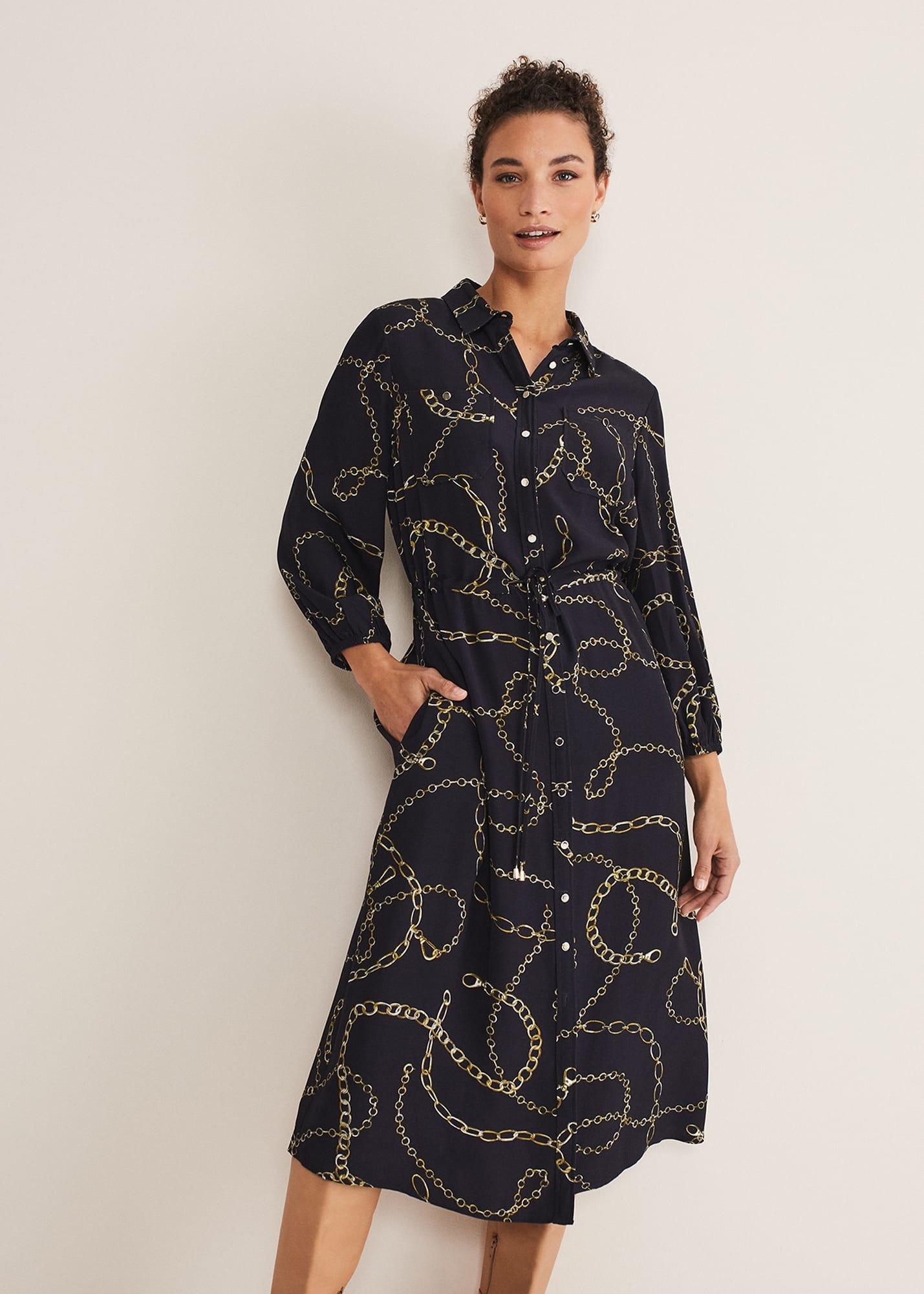 tana-chain-print-midi-shirt-dress