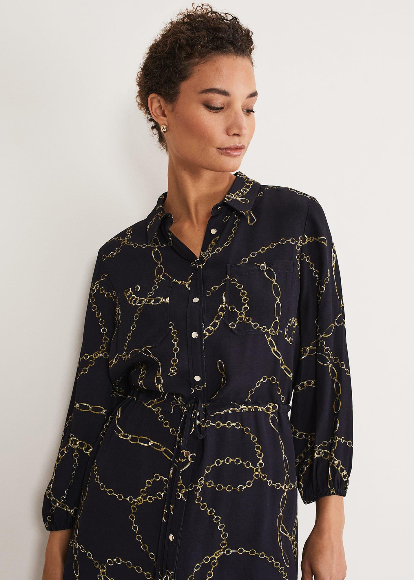 tana-chain-print-midi-shirt-dress
