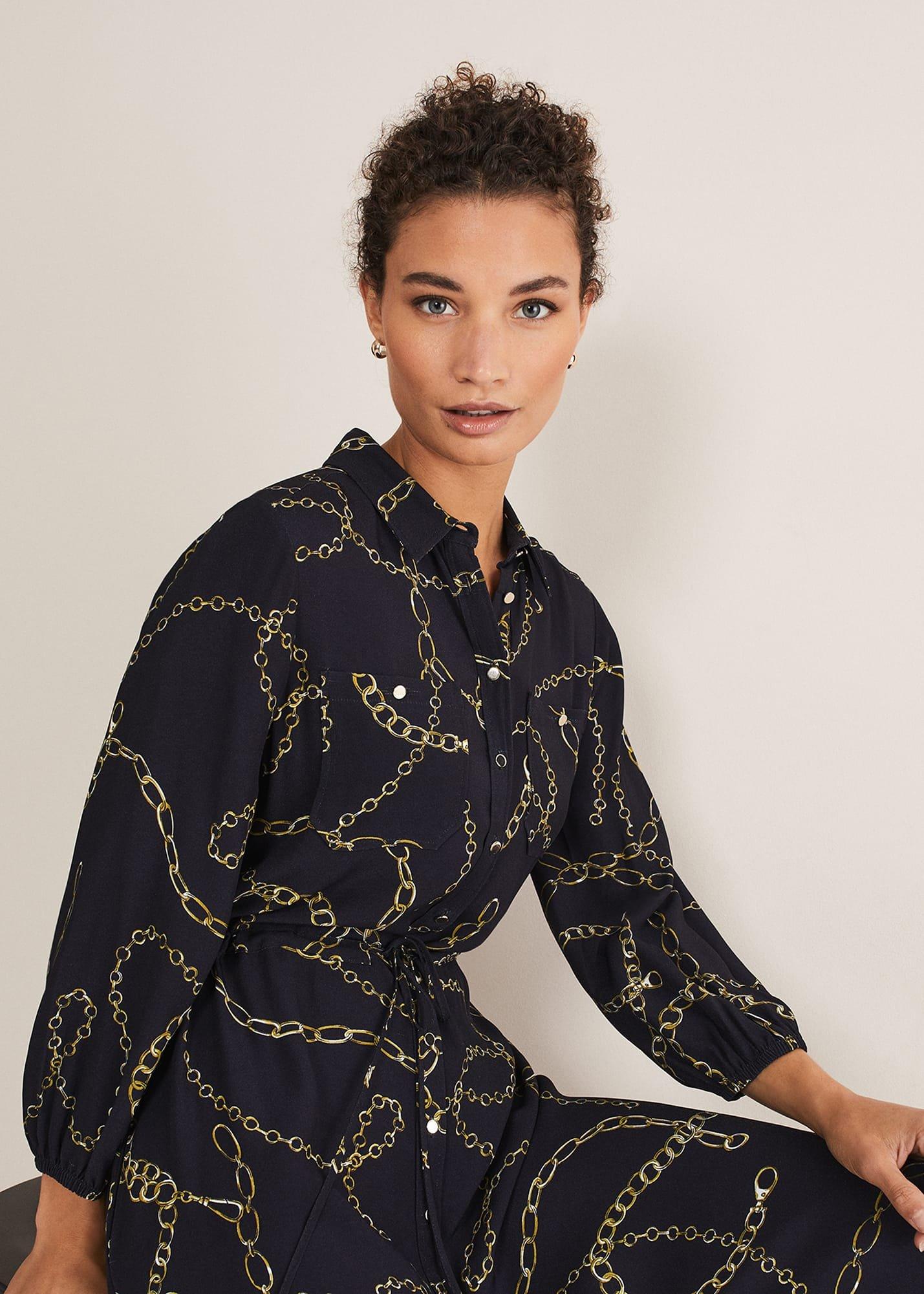 tana-chain-print-midi-shirt-dress
