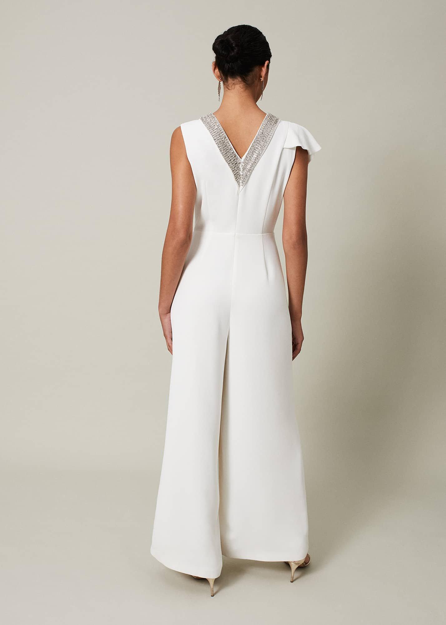 Alexis White Beaded Jumpsuit