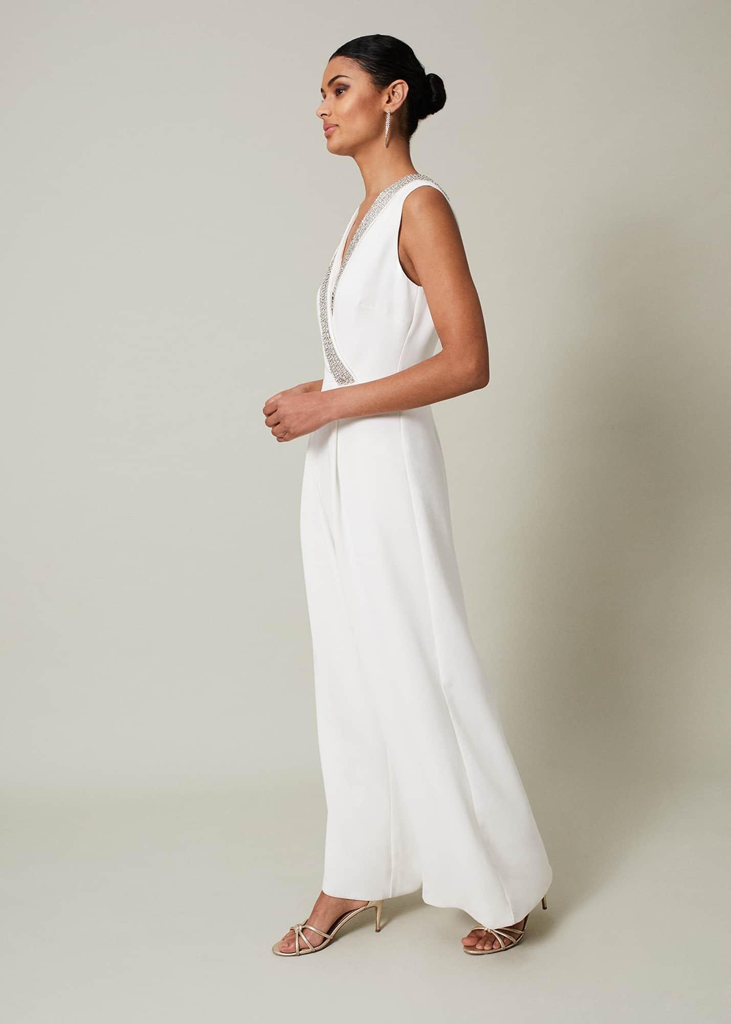 Alexis White Beaded Jumpsuit