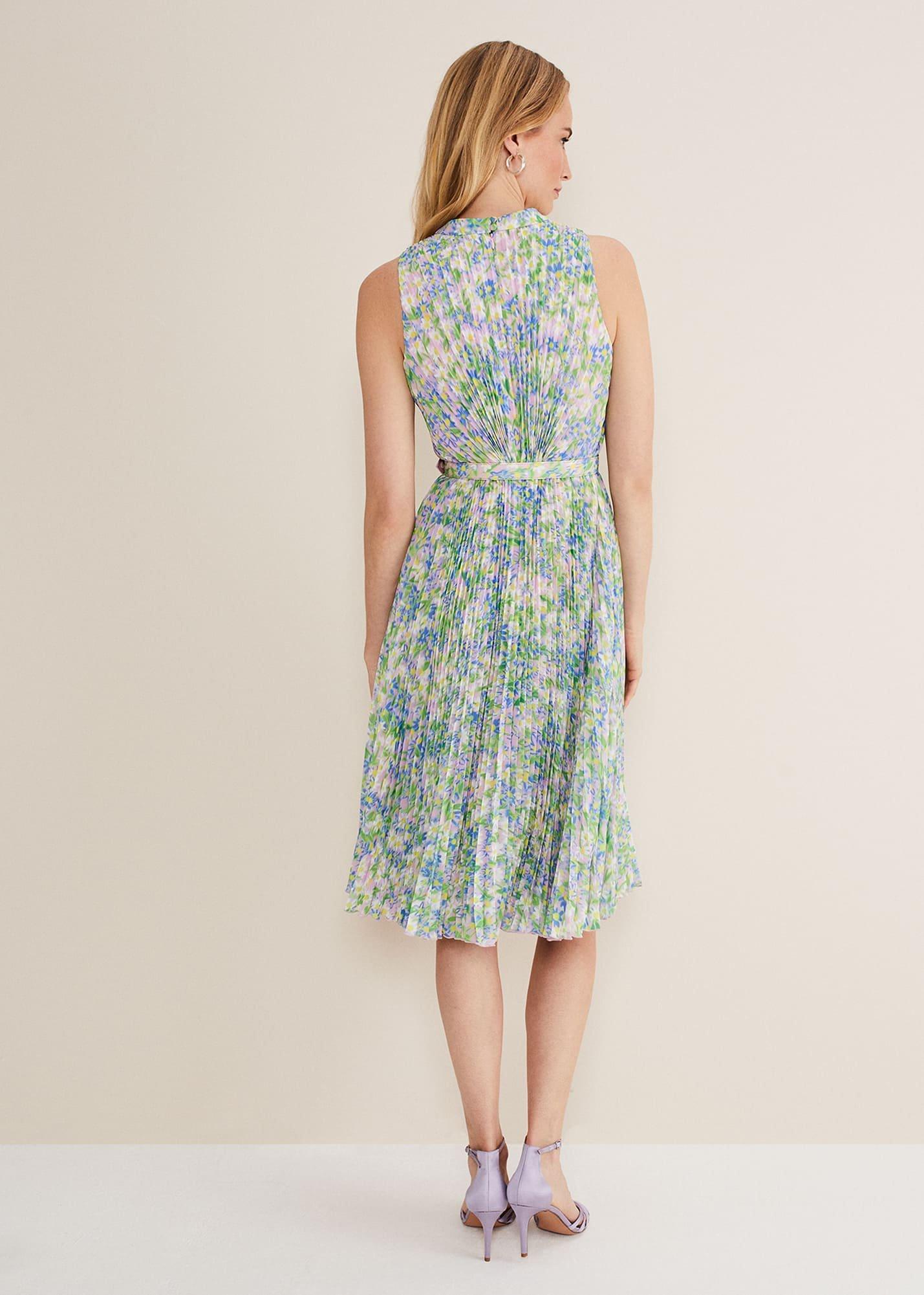 Simara Daisy Pleated Midi Dress