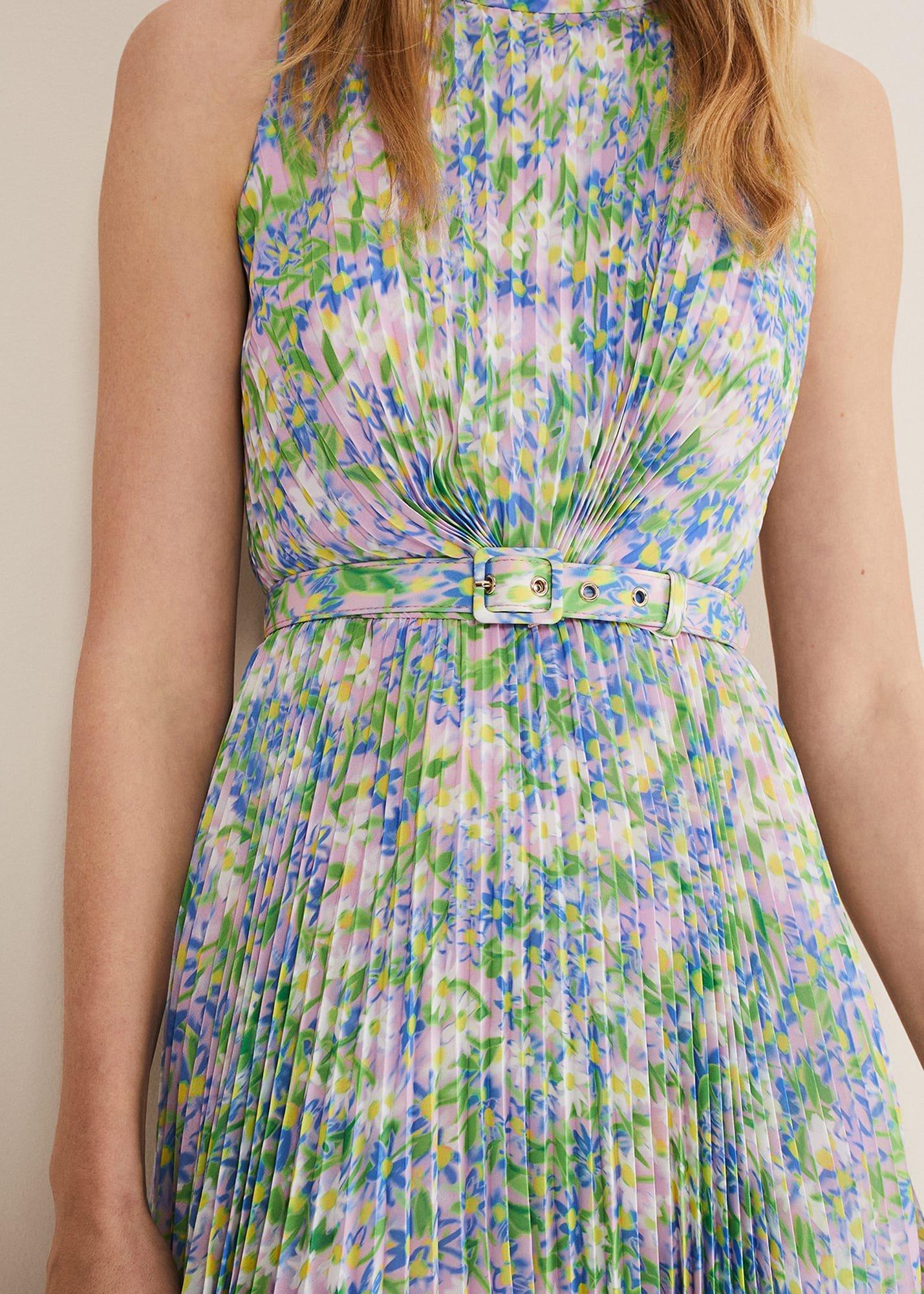 Simara Daisy Pleated Midi Dress