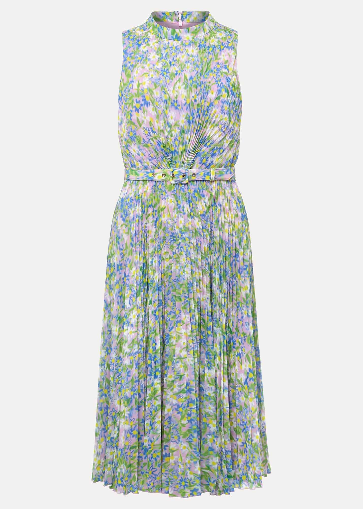 Simara Daisy Pleated Midi Dress