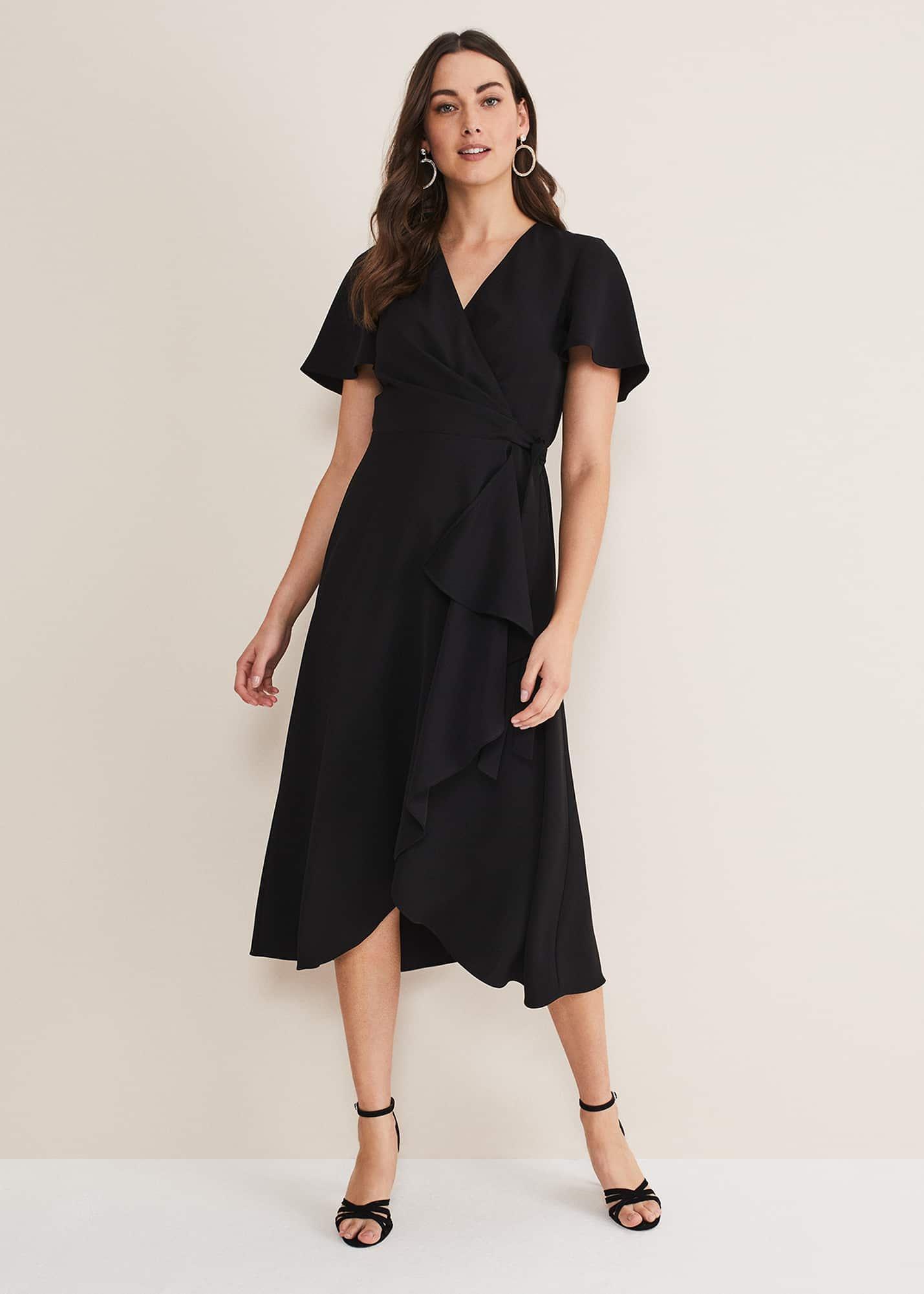Julissa Ruffle Wrap Midi Dress