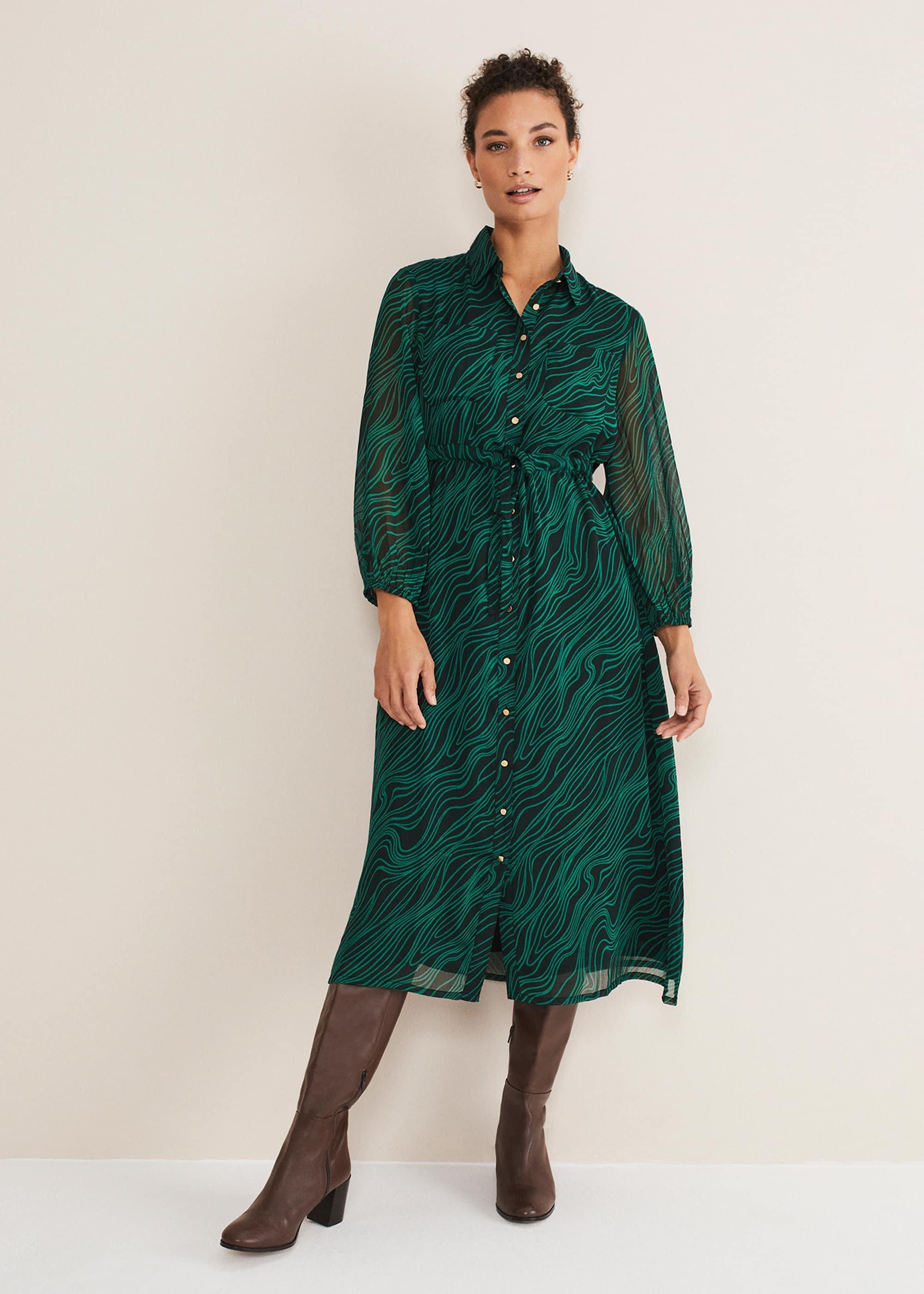 Tana Swirl Chiffon Midi Dress