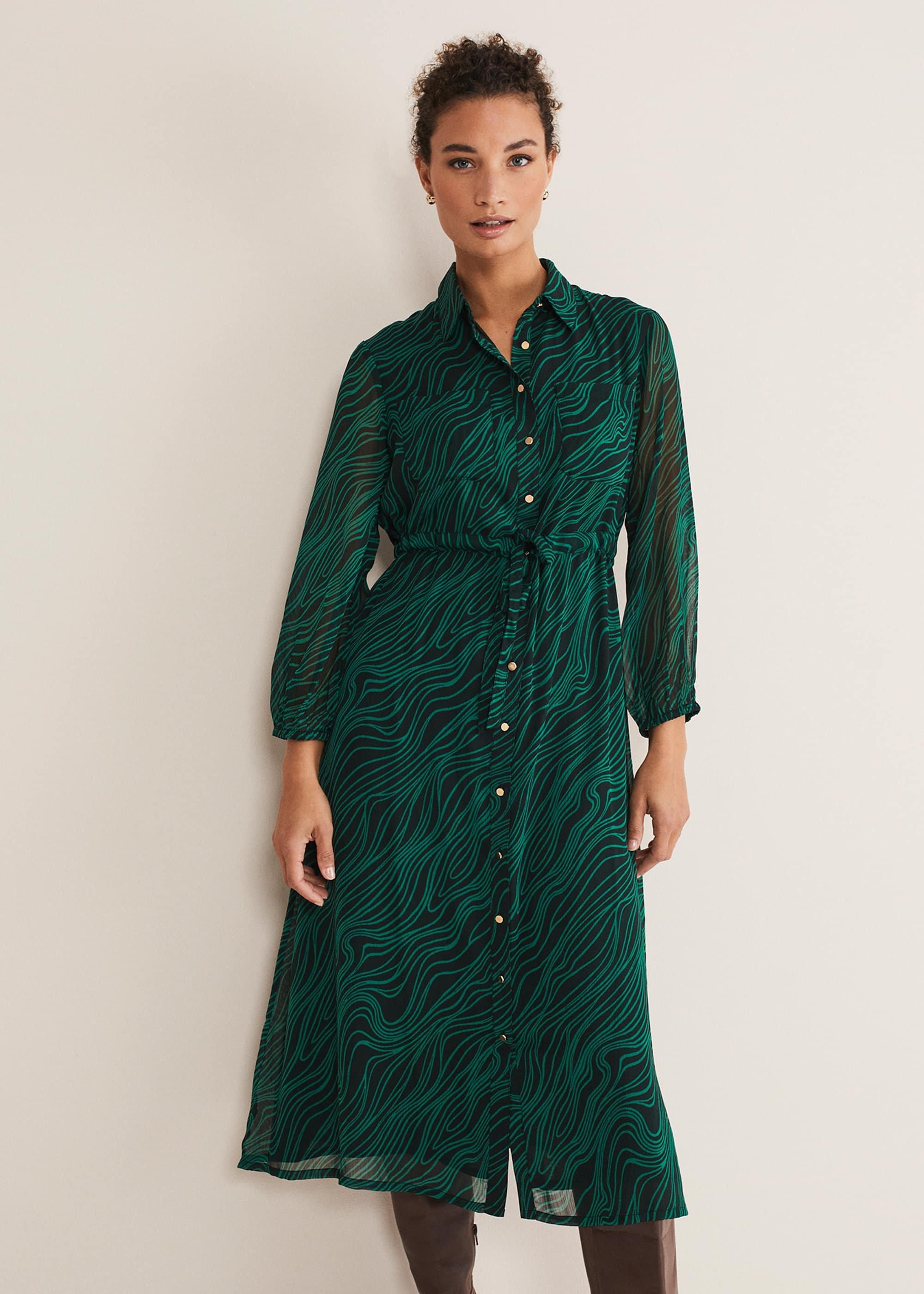 Tana Swirl Chiffon Midi Dress