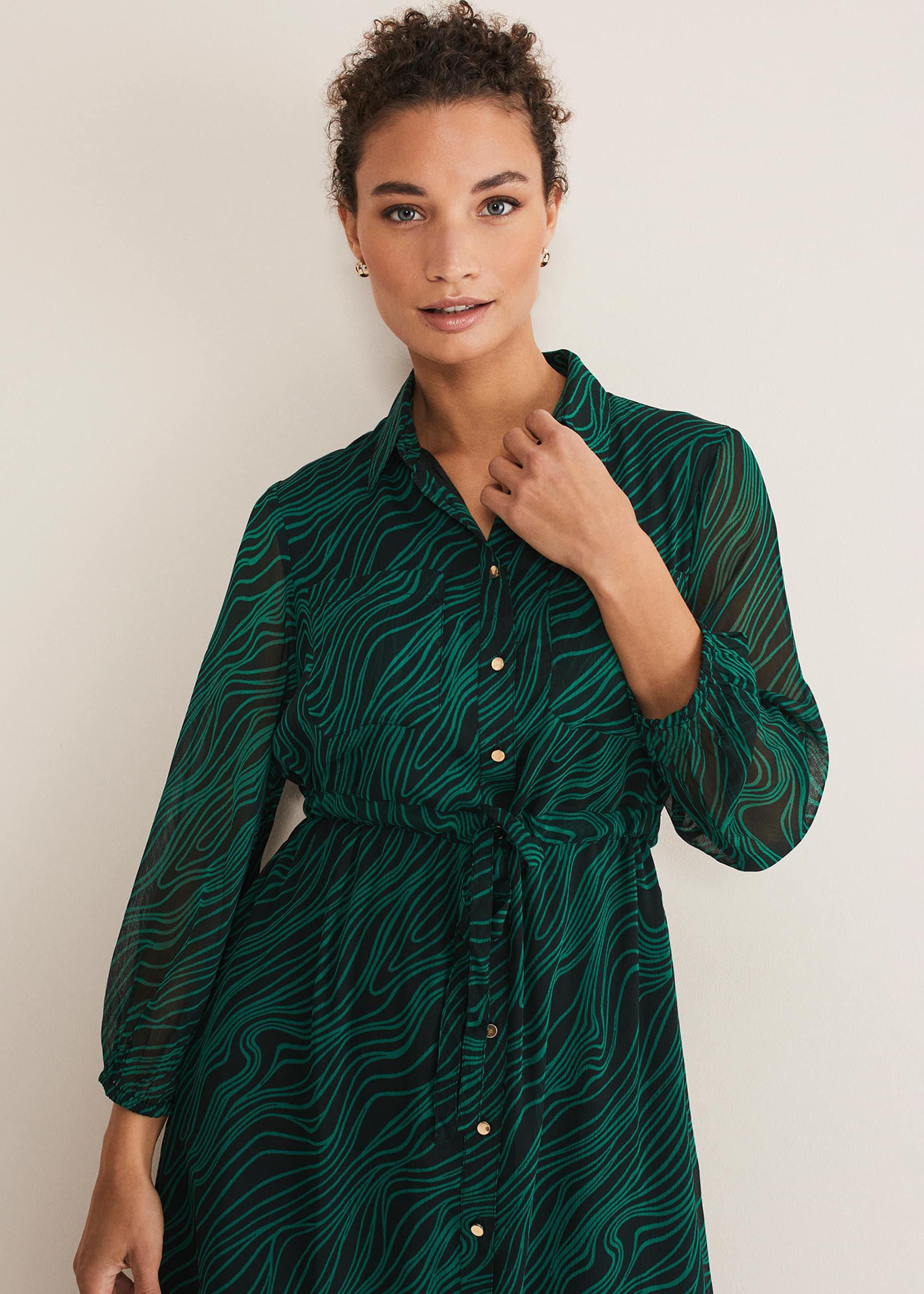 Tana Swirl Chiffon Midi Dress