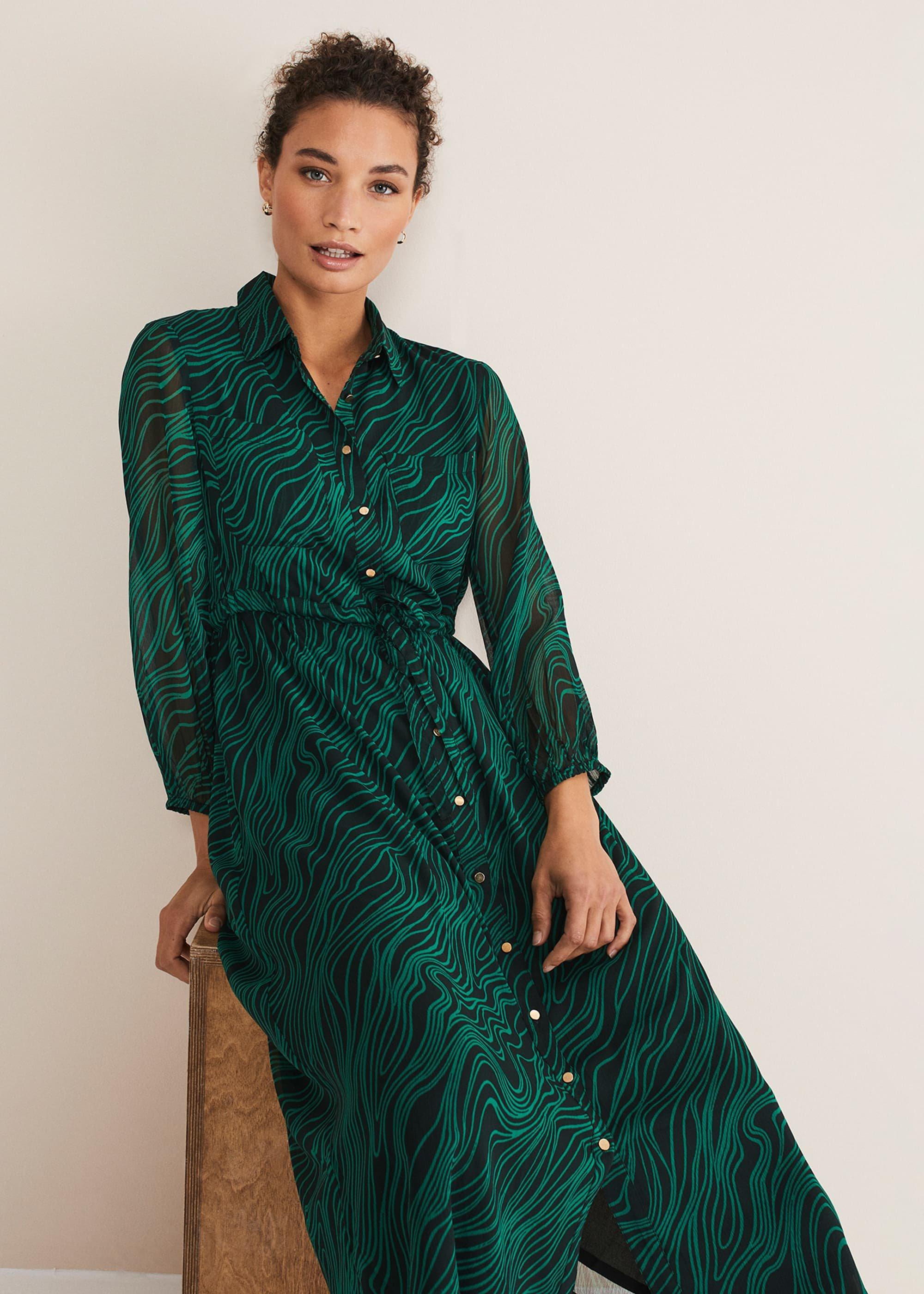 Tana Swirl Chiffon Midi Dress