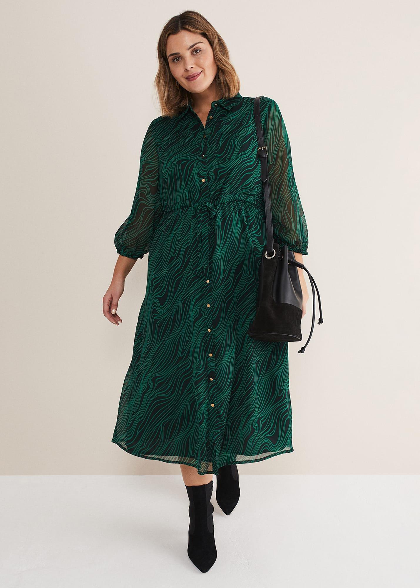 Tana Swirl Chiffon Midi Dress