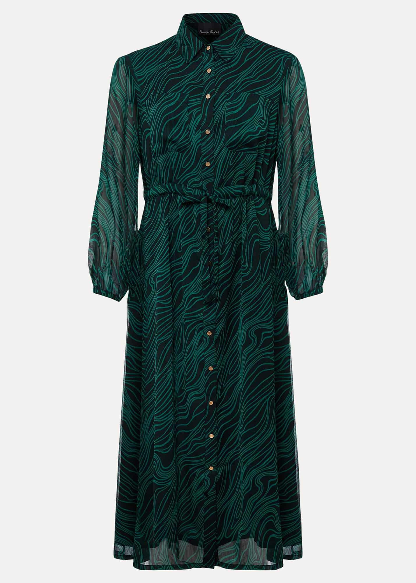 Tana Swirl Chiffon Midi Dress