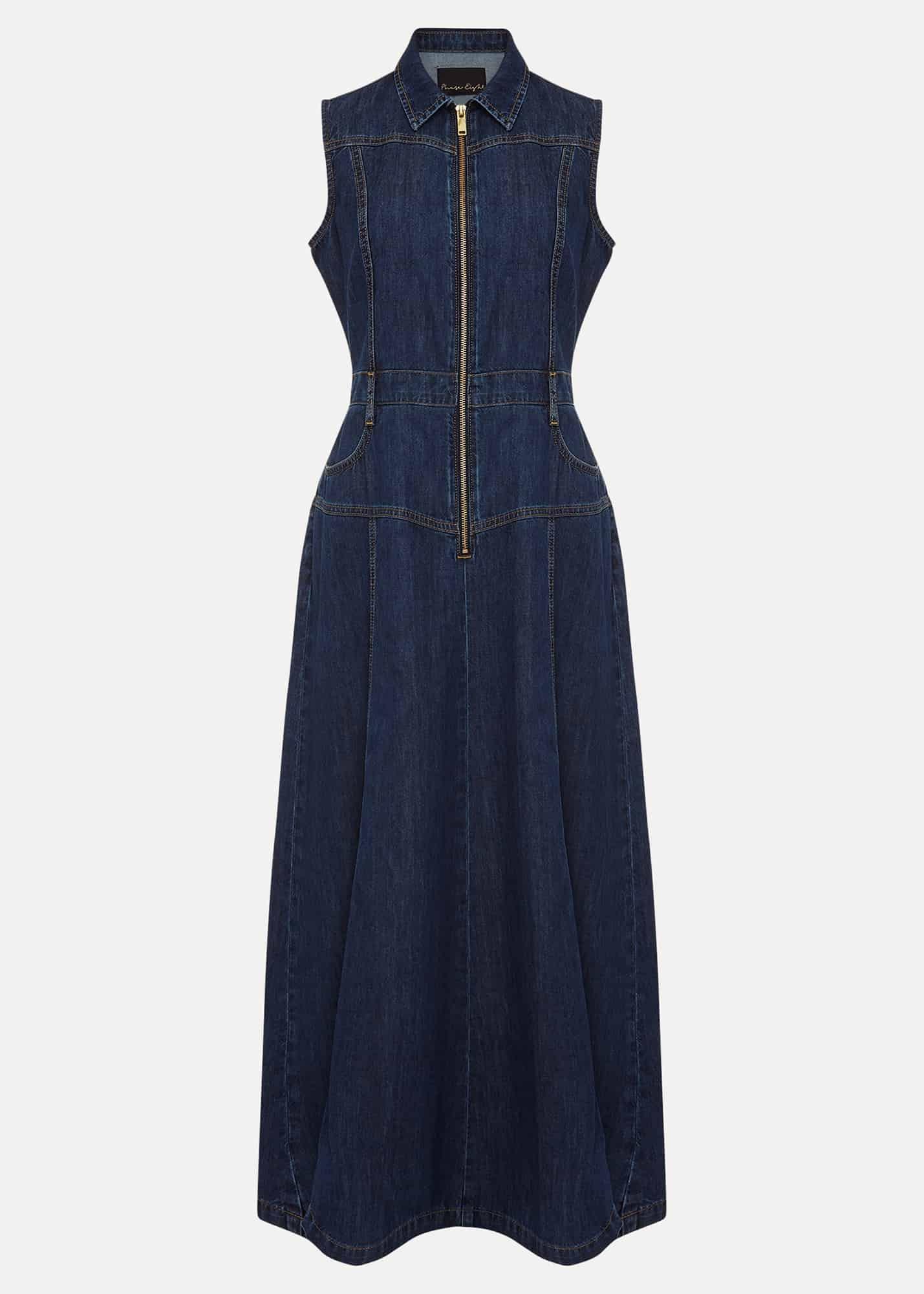 Edie Sleeveless Denim Midi Dress