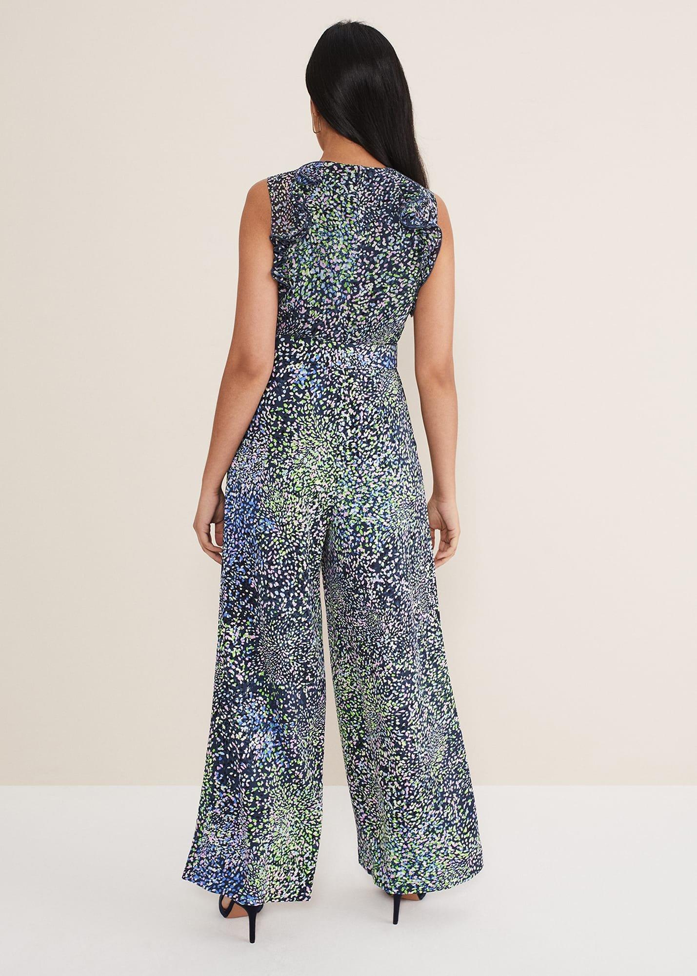Petite Maggie Ruffle Printed Jumpsuit