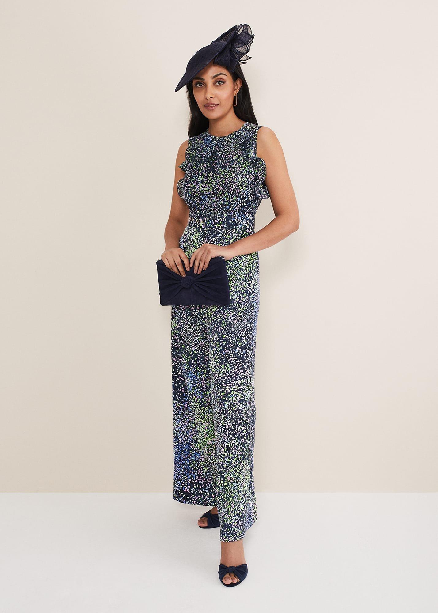 Petite Maggie Ruffle Printed Jumpsuit