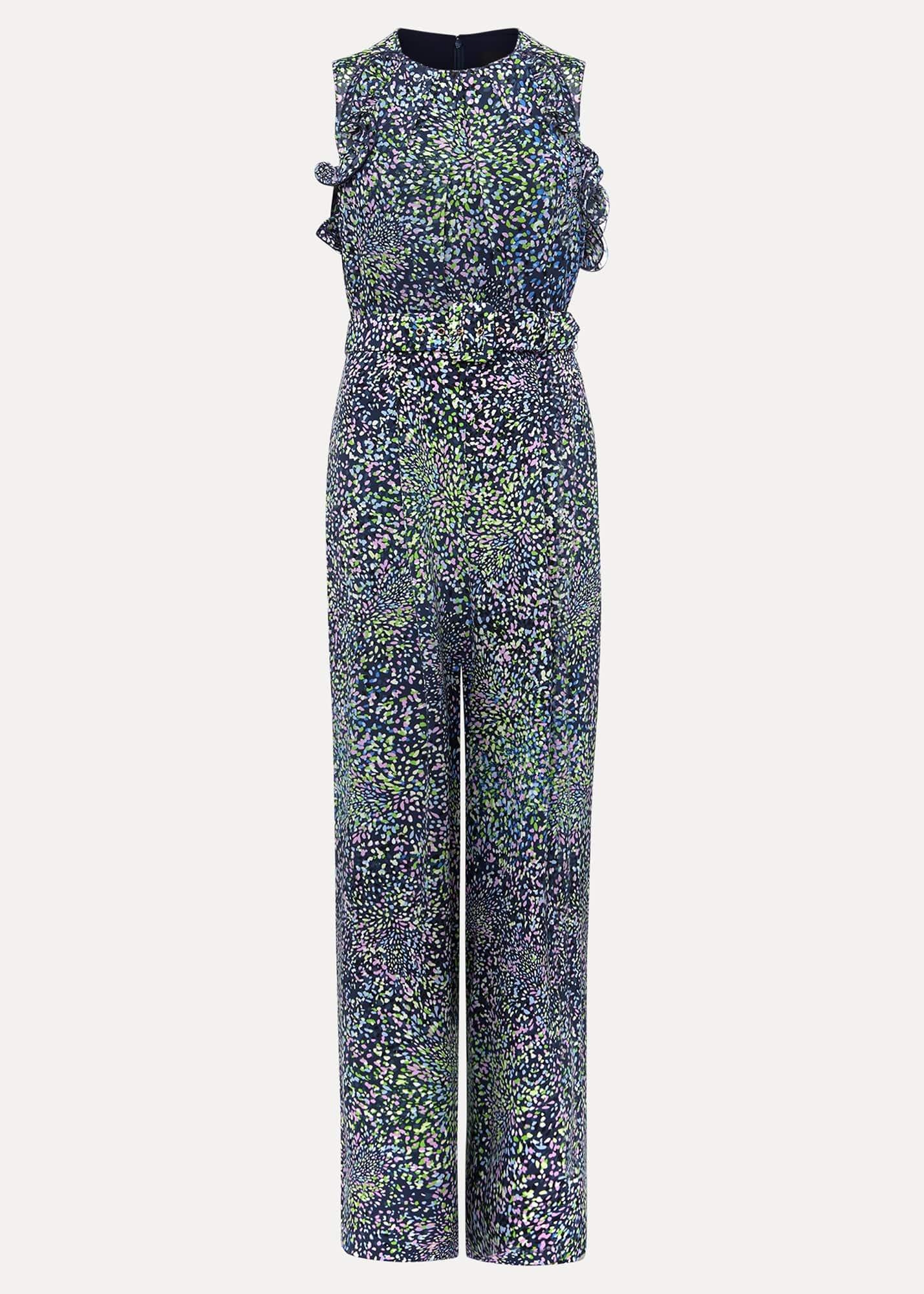 Petite Maggie Ruffle Printed Jumpsuit
