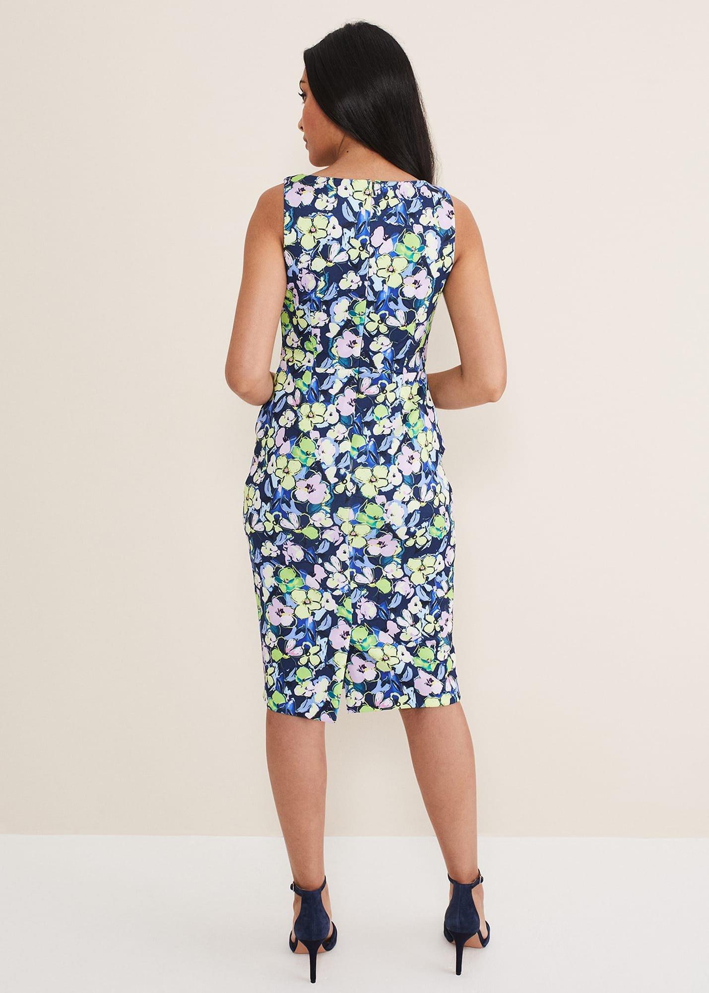 Petite Loretta Printed Scuba Dress