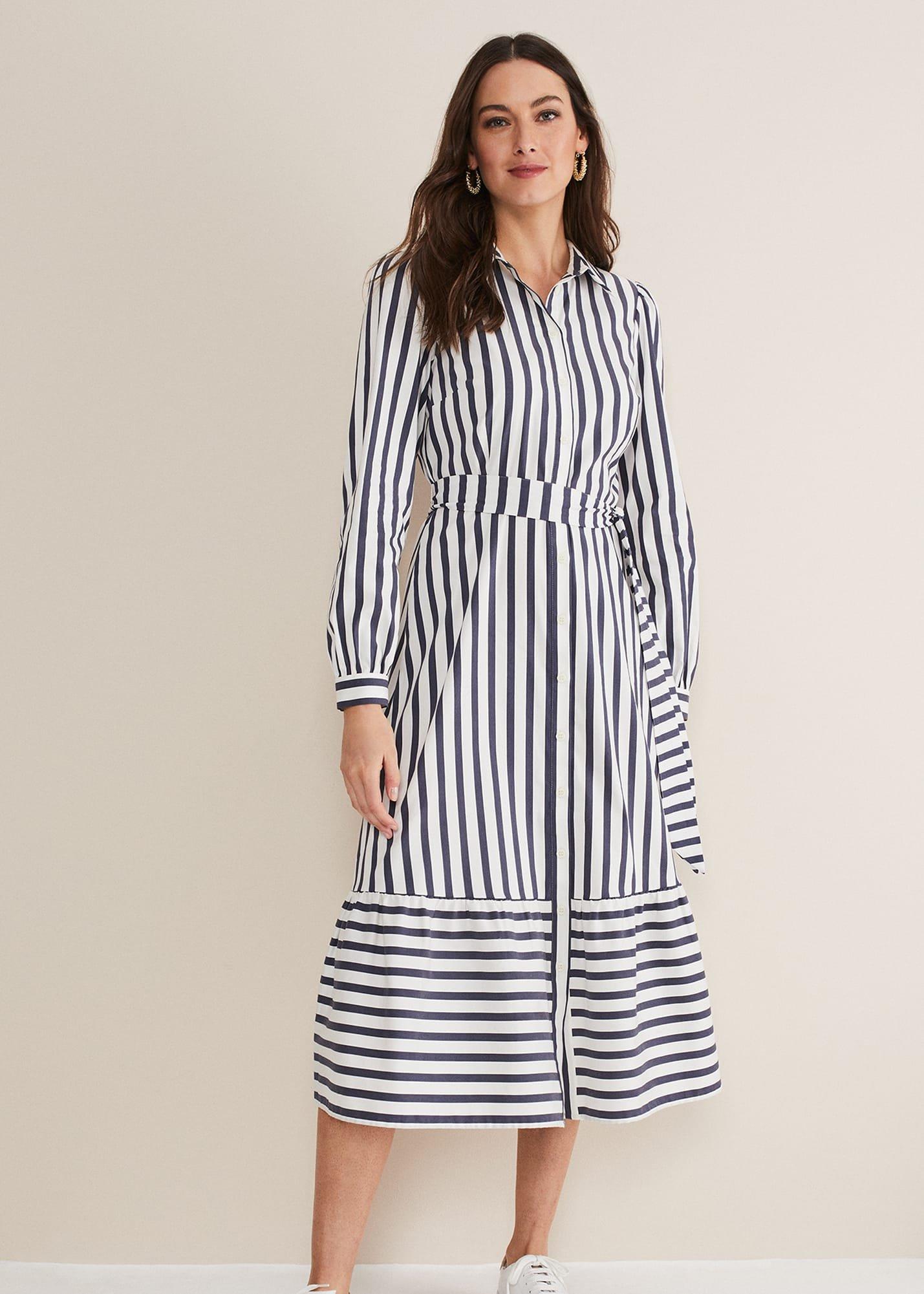 Henley Striped Midaxi Dress