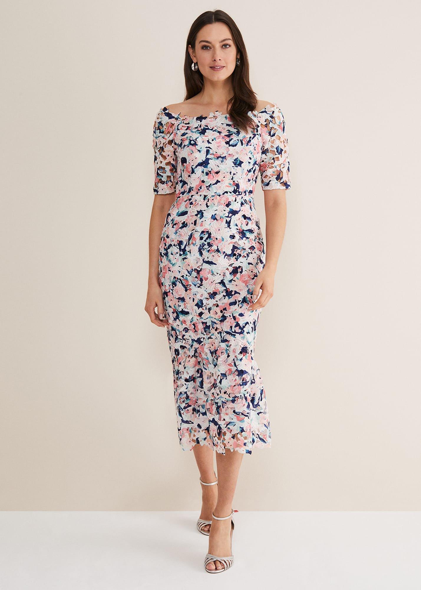 Francesa Off Shoulder Floral Print Dress