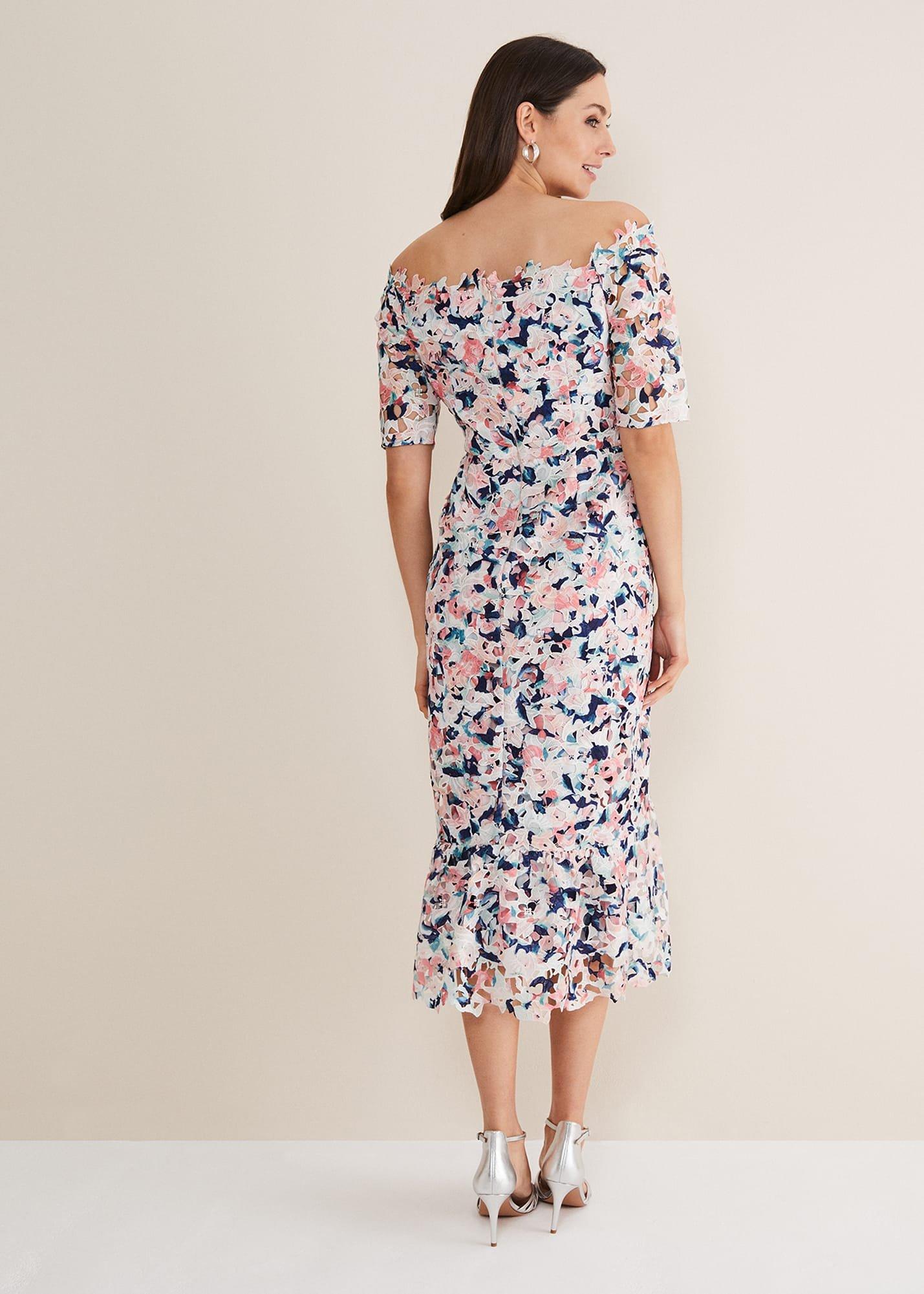 Francesa Off Shoulder Floral Print Dress