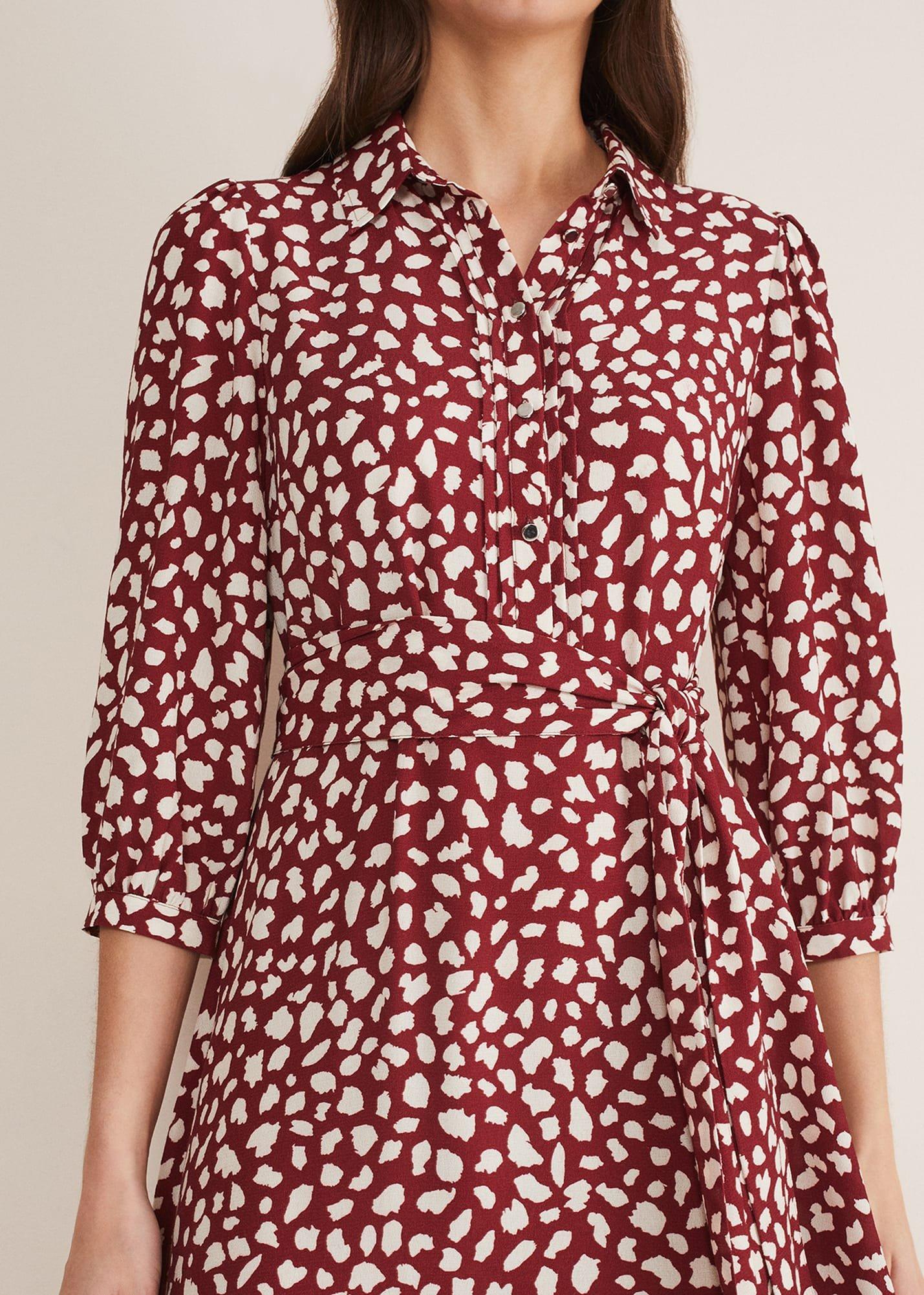 Este Polka Dot Shirt Midi Dress